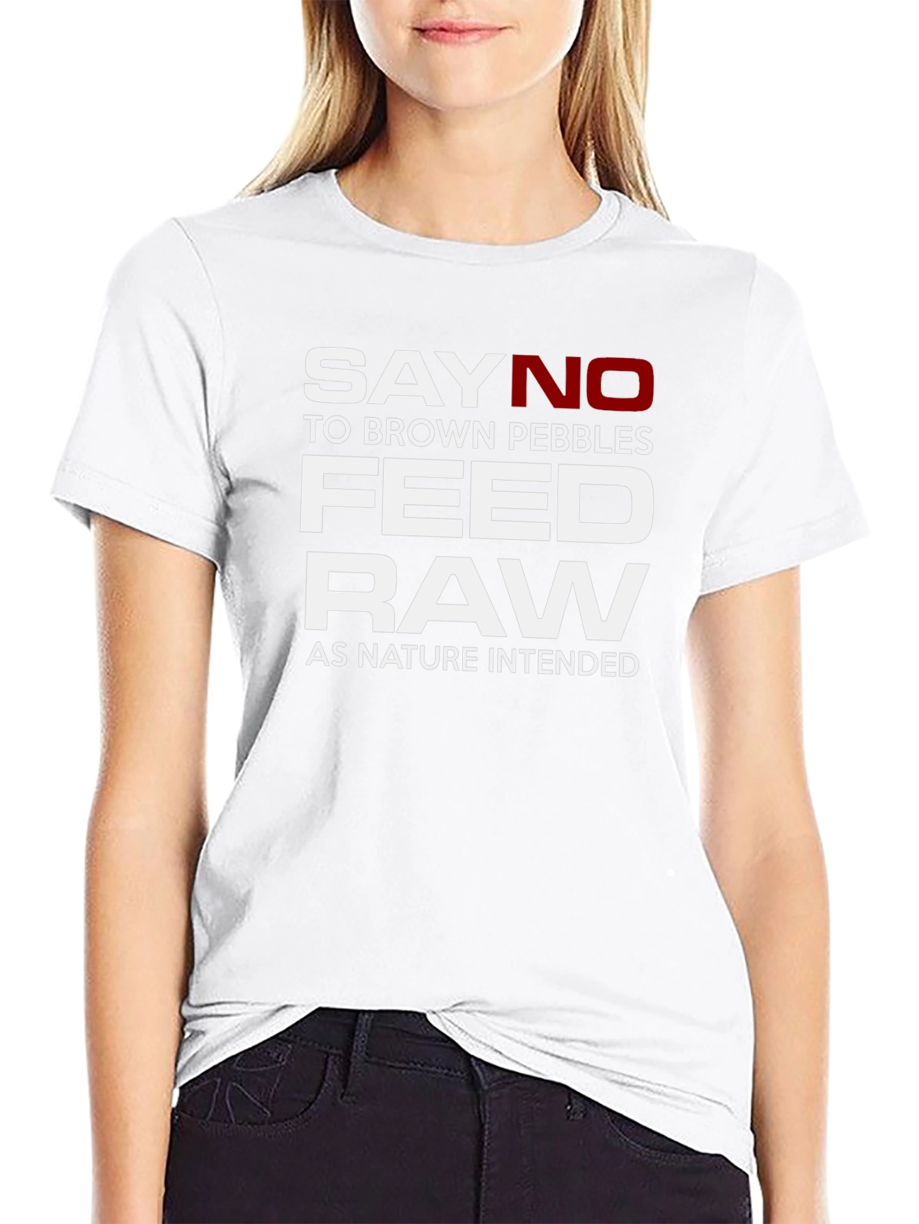 Say No Brown Pebbles Feed Raw Black T-Shirt