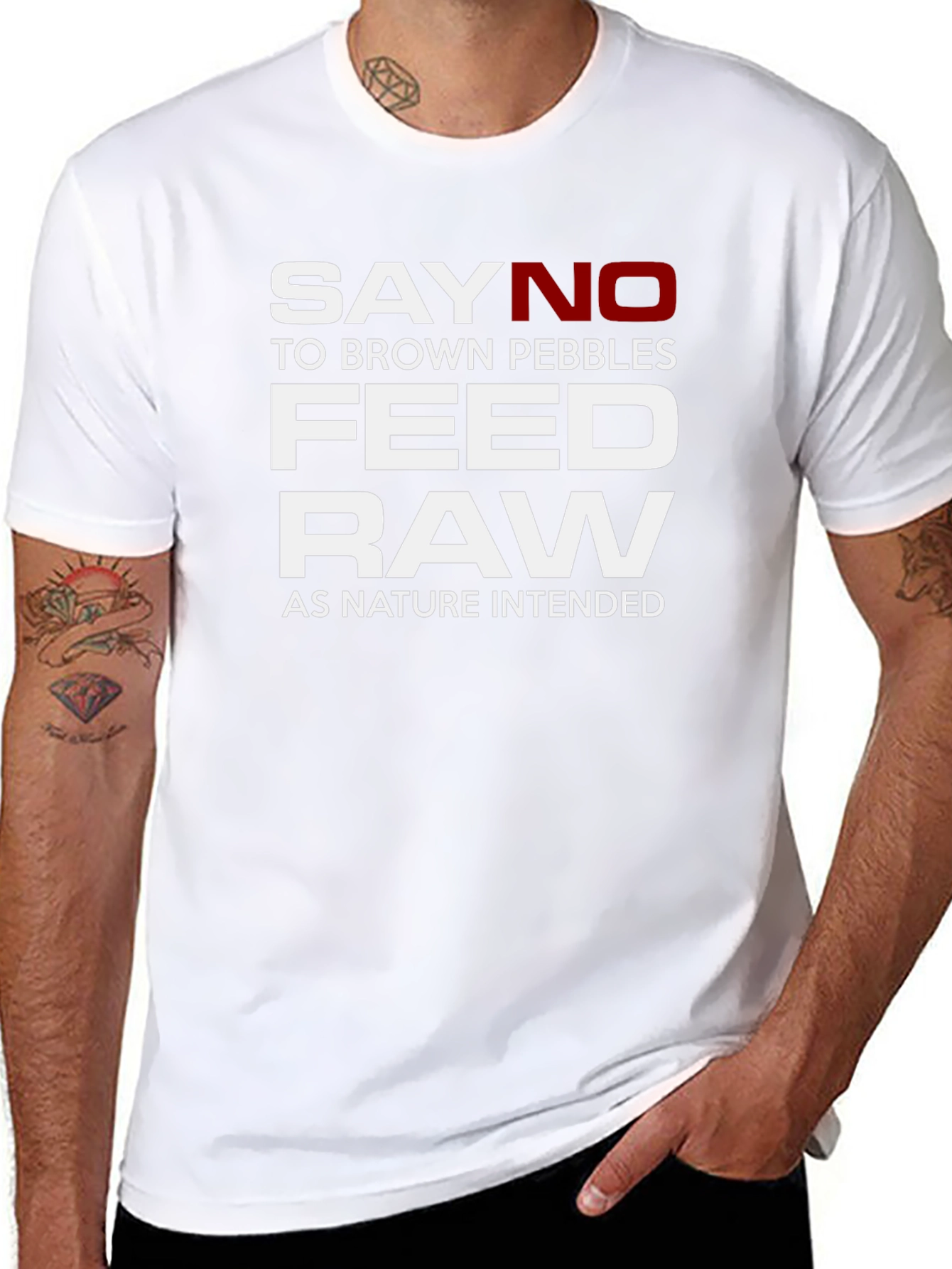 Say No Brown Pebbles Feed Raw Black T-Shirt