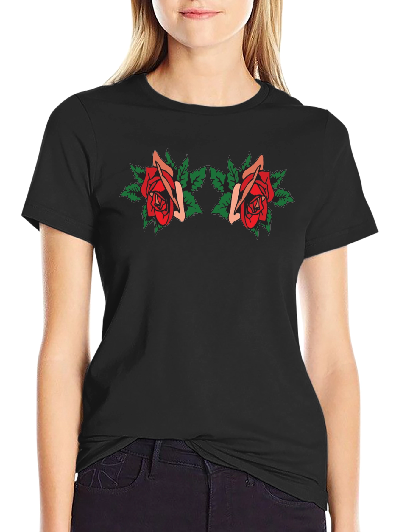 Rose Graphic Tee - Black T-Shirt