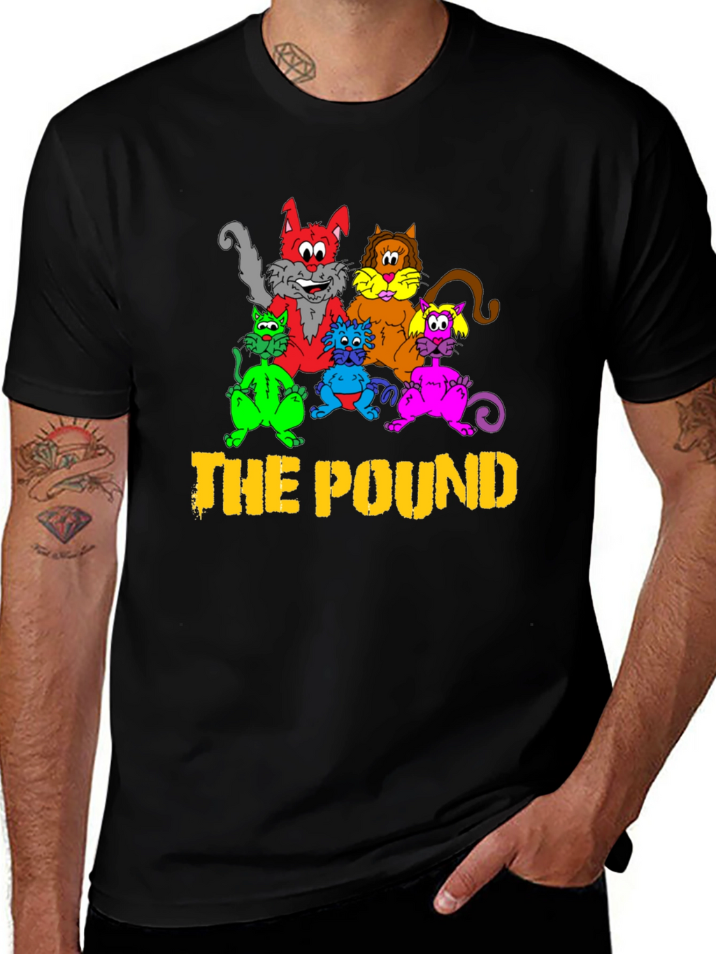 The Pound Cats Graphic T-Shirt - Black