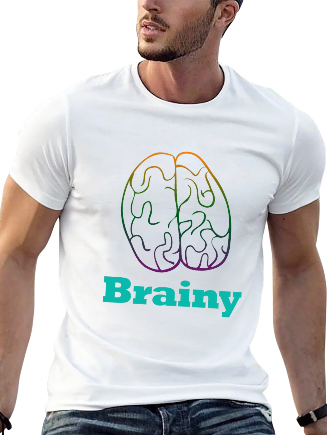 Brainy Tee - Colorful Brain Graphic T-Shirt