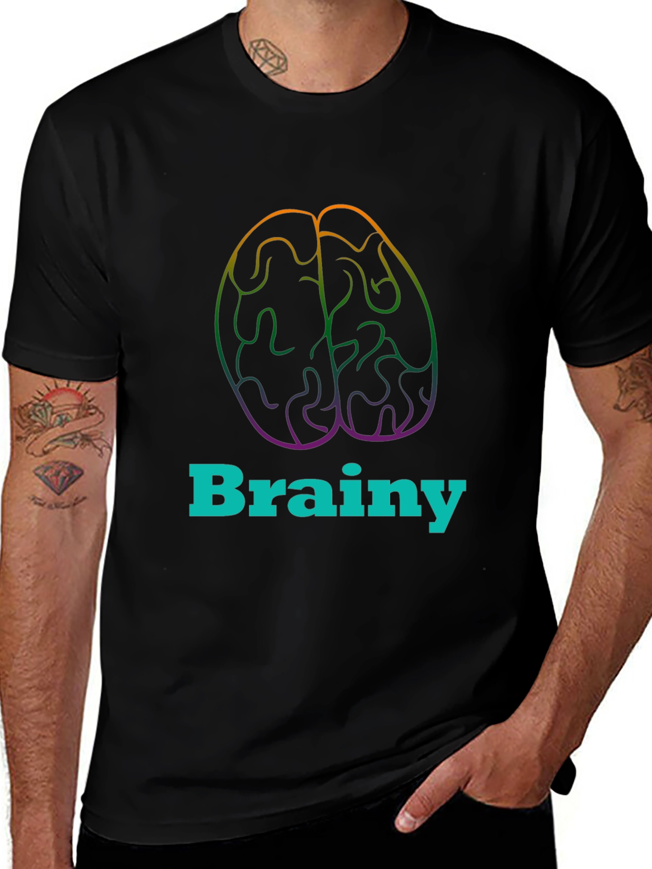 Brainy Tee - Colorful Brain Graphic T-Shirt