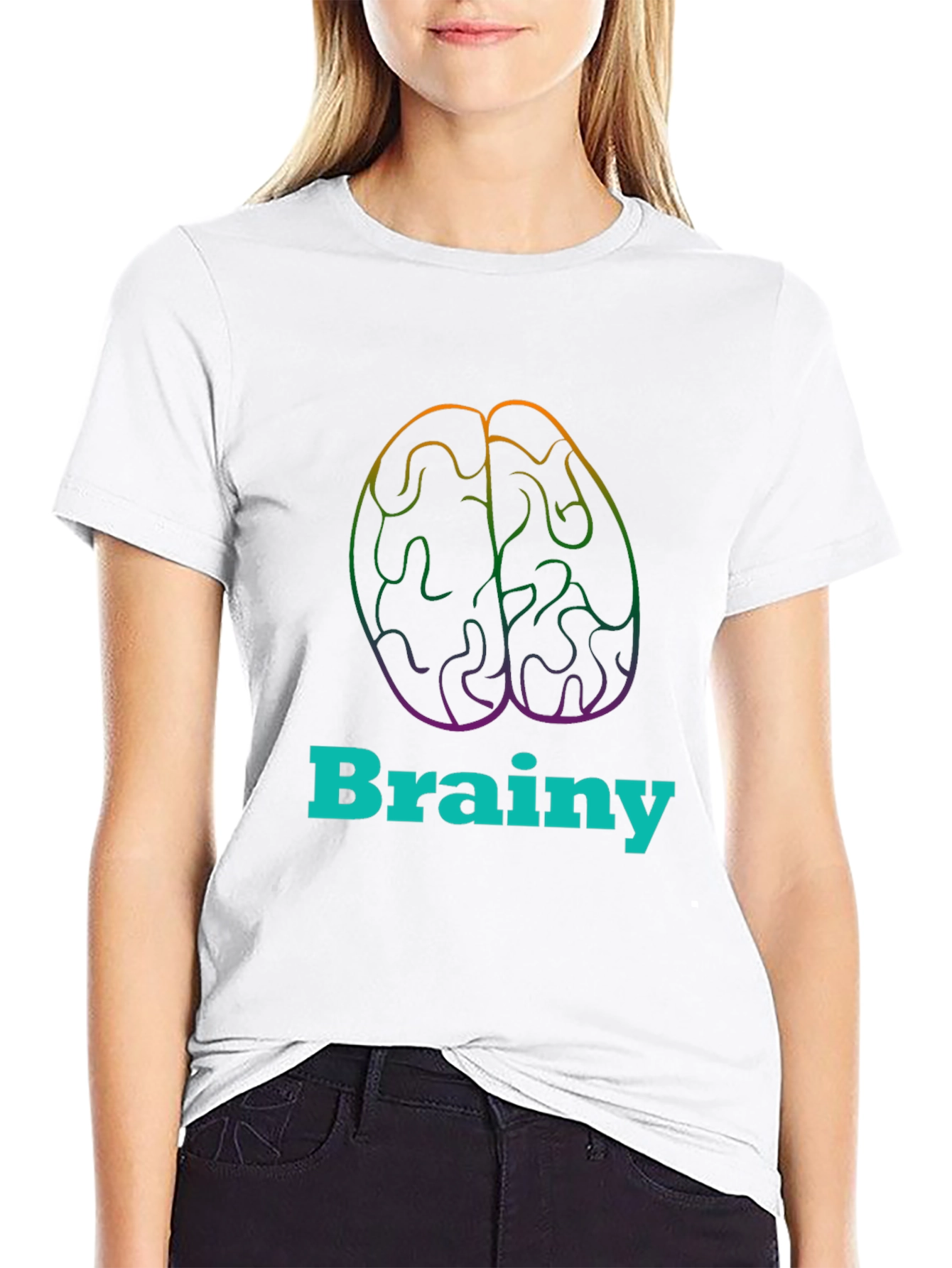 Brainy Tee - Colorful Brain Graphic T-Shirt