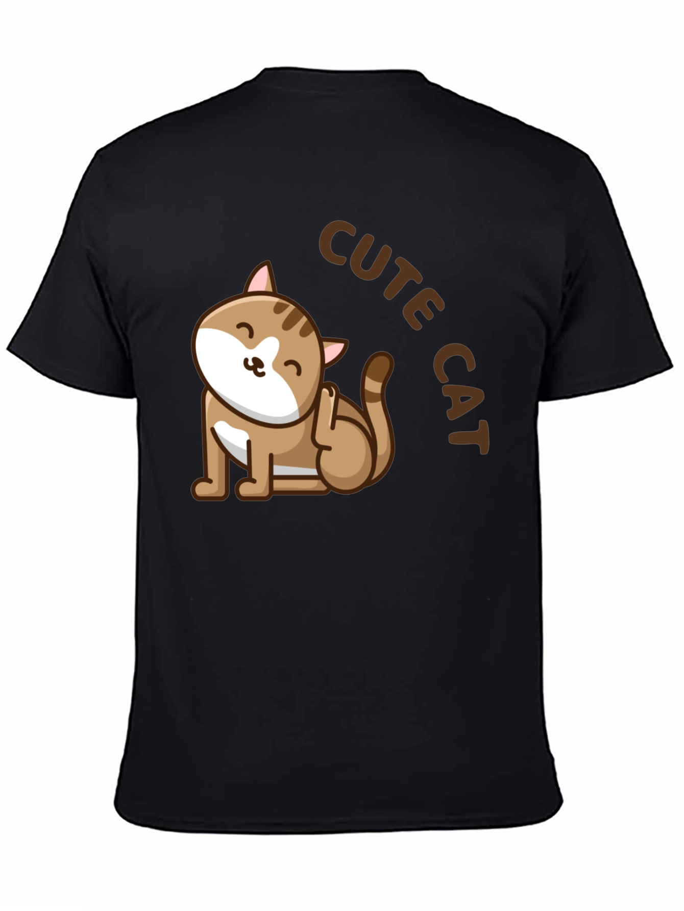 Cute Cat Graphic T-Shirt - Unisex Black Tee