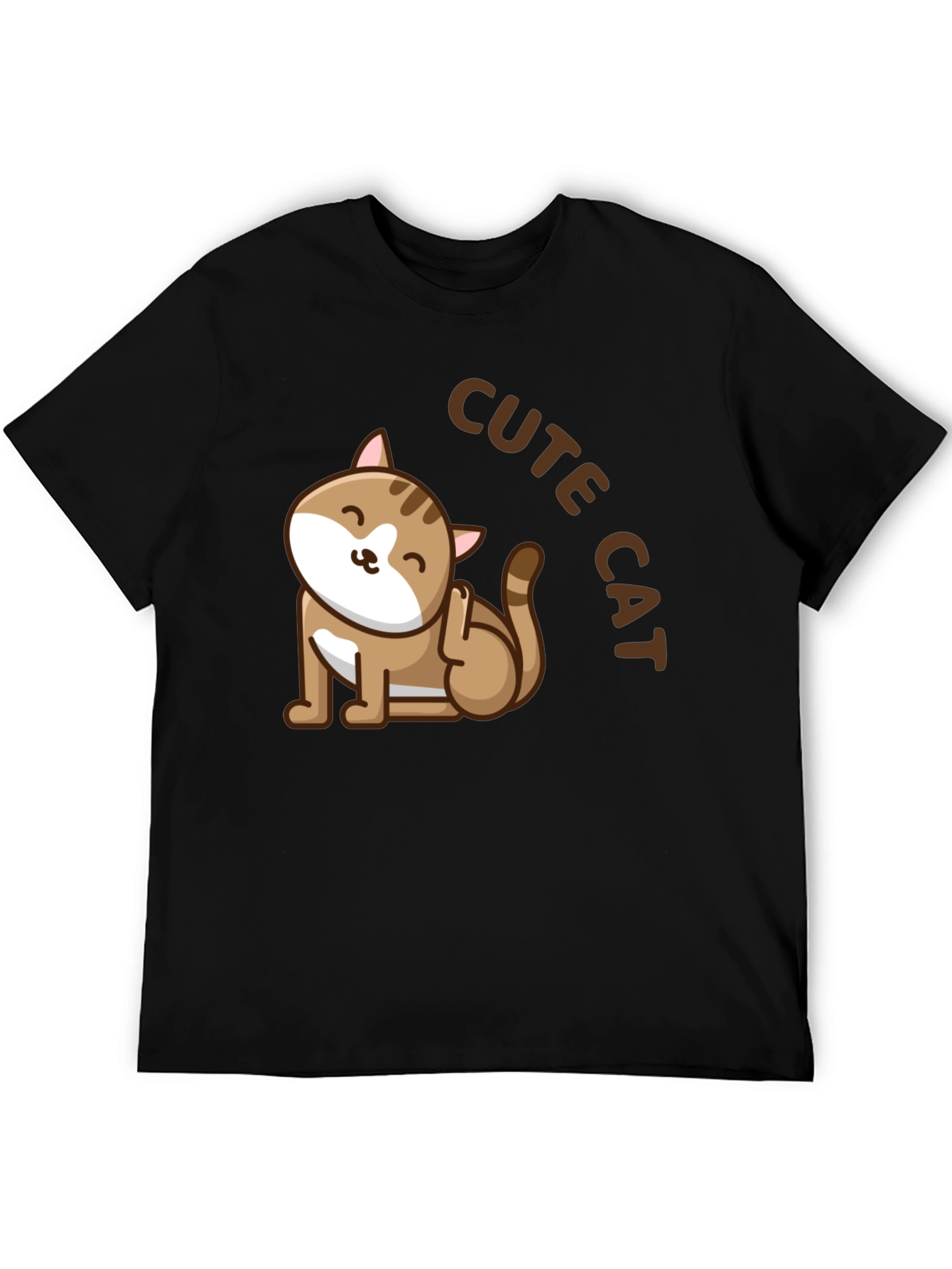 Cute Cat Graphic T-Shirt - Unisex Black Tee