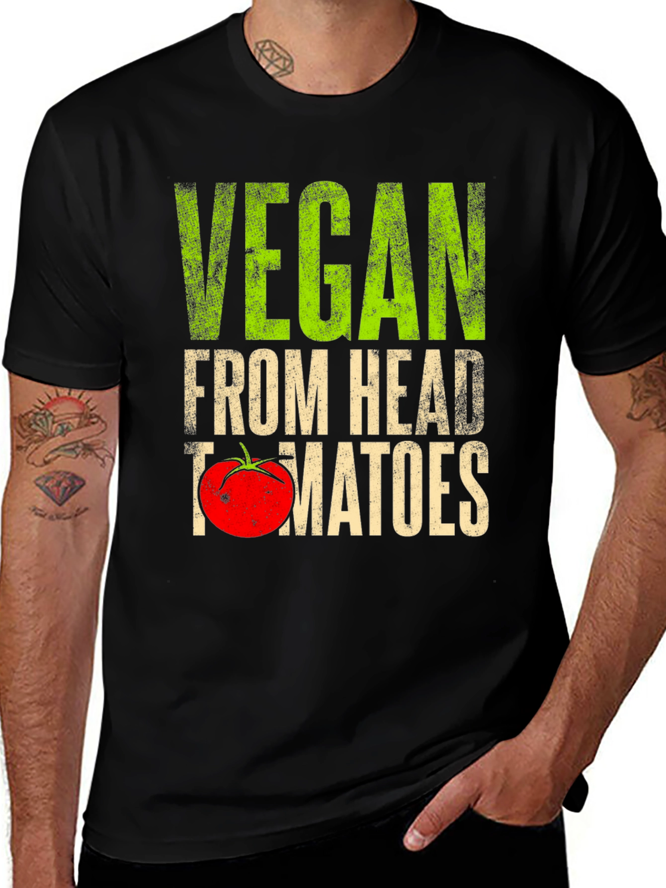 Vegan From Head Tomatoes Graphic T-Shirt