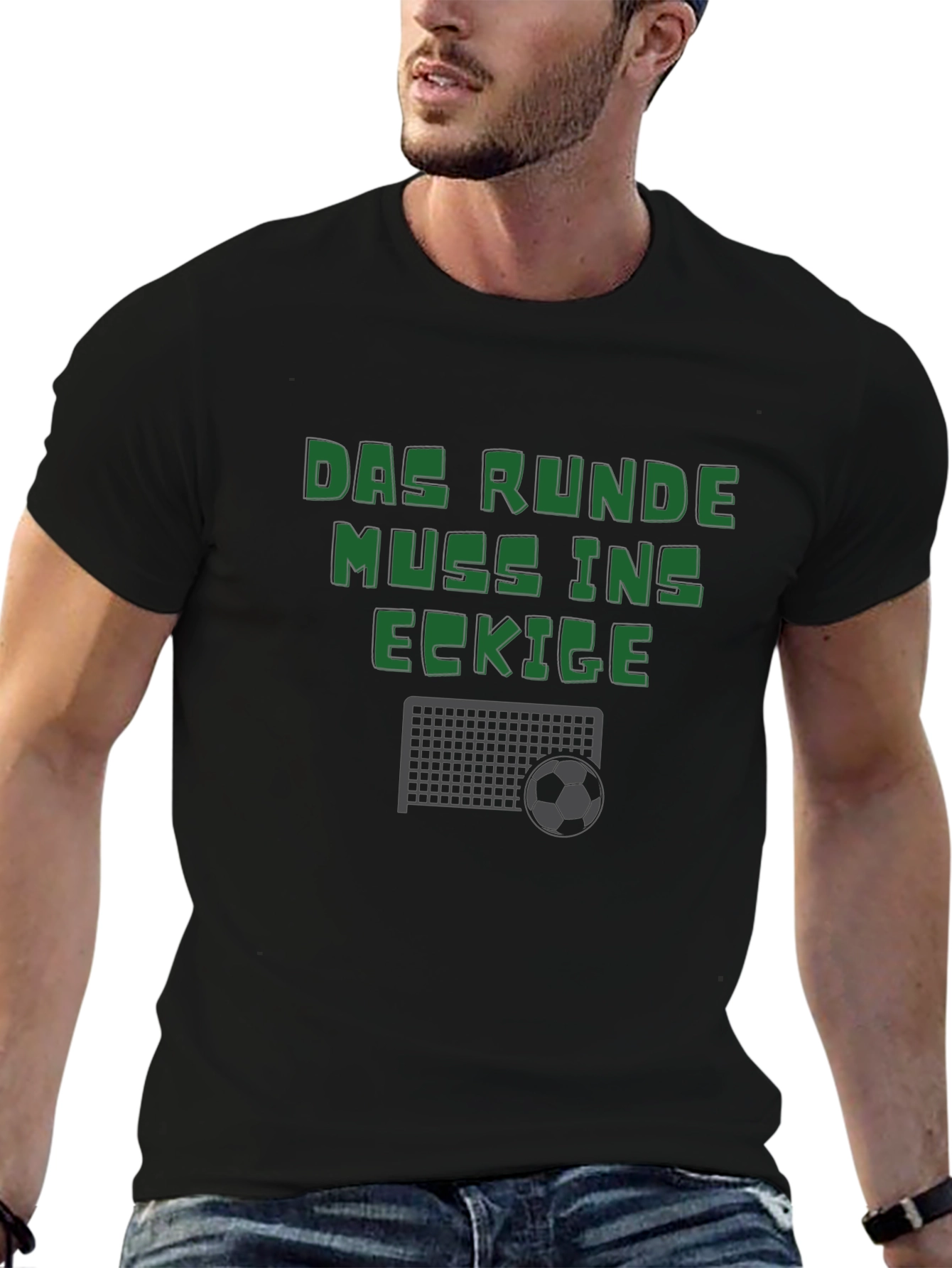 Das Runde Muss Ins Eckige T-Shirt - Soccer Football Tee