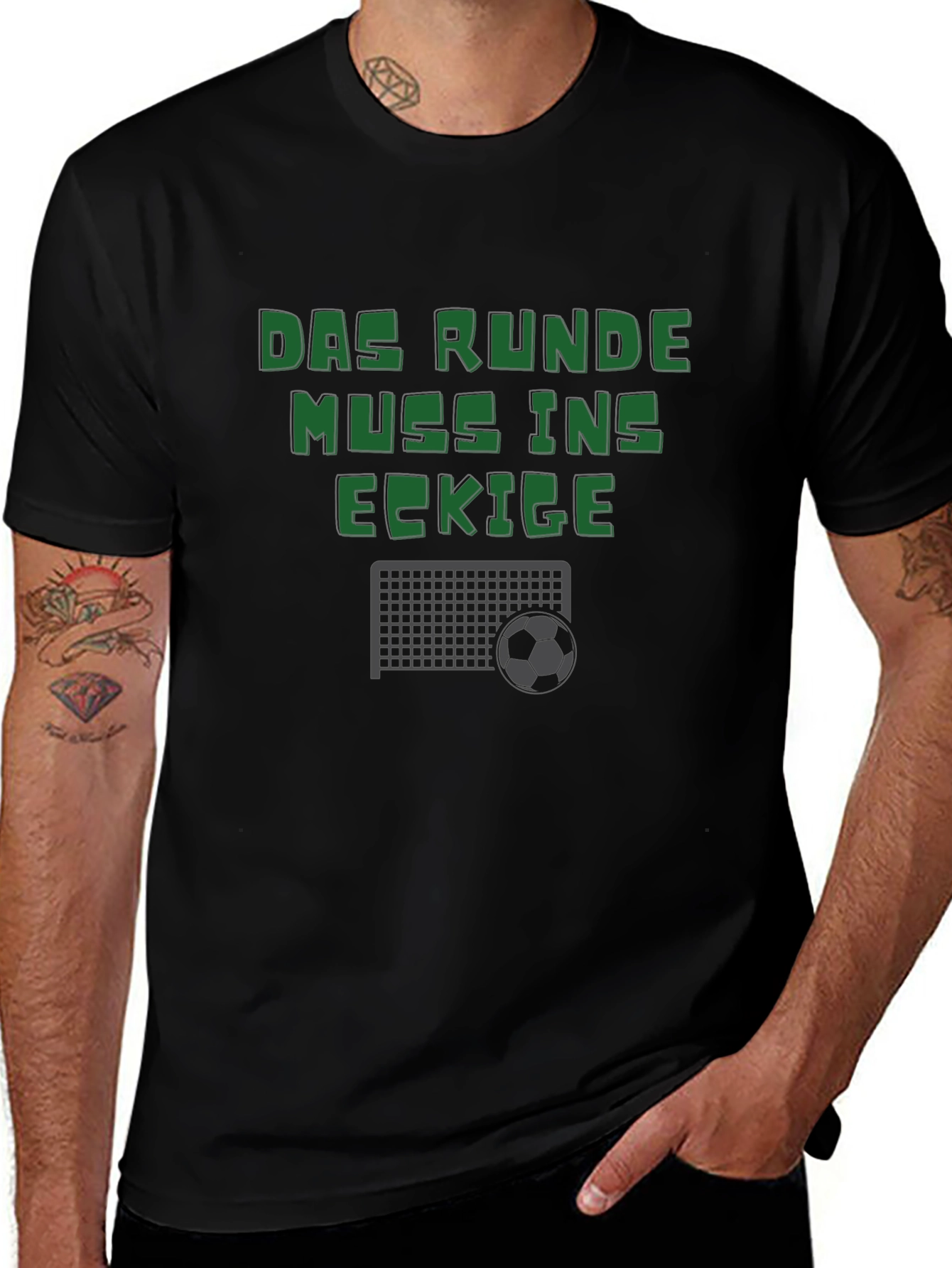 Das Runde Muss Ins Eckige T-Shirt - Soccer Football Tee