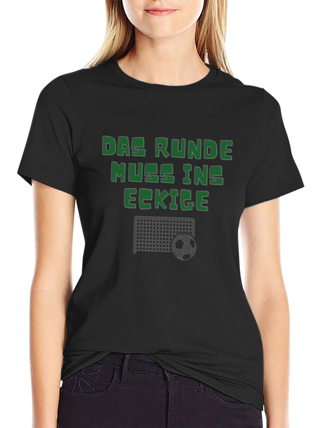 Das Runde Muss Ins Eckige T-Shirt - Soccer Football Tee