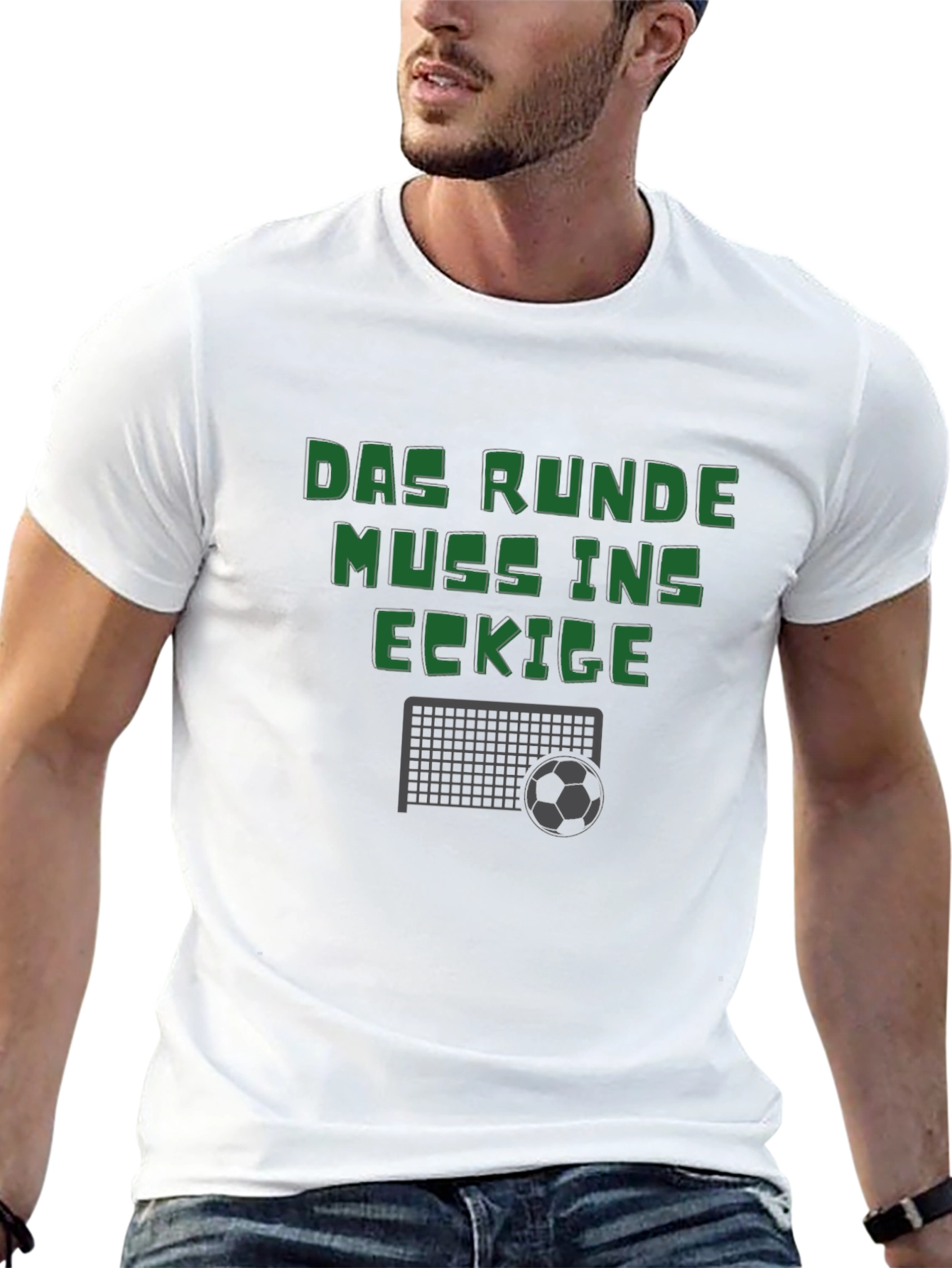 Das Runde Muss Ins Eckige T-Shirt - Soccer Football Tee