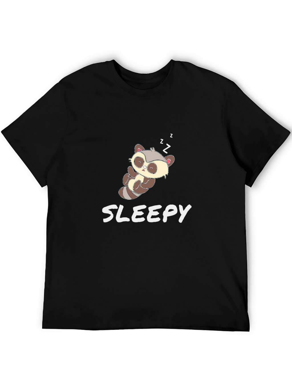 Cute Sloth Sleepy Black T-Shirt