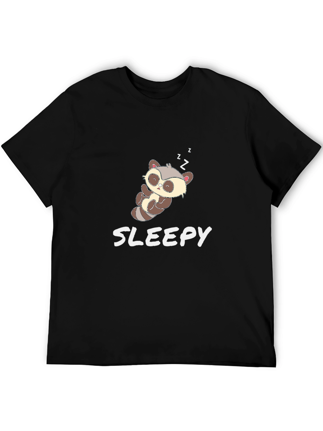 Cute Sloth Sleepy Black T-Shirt