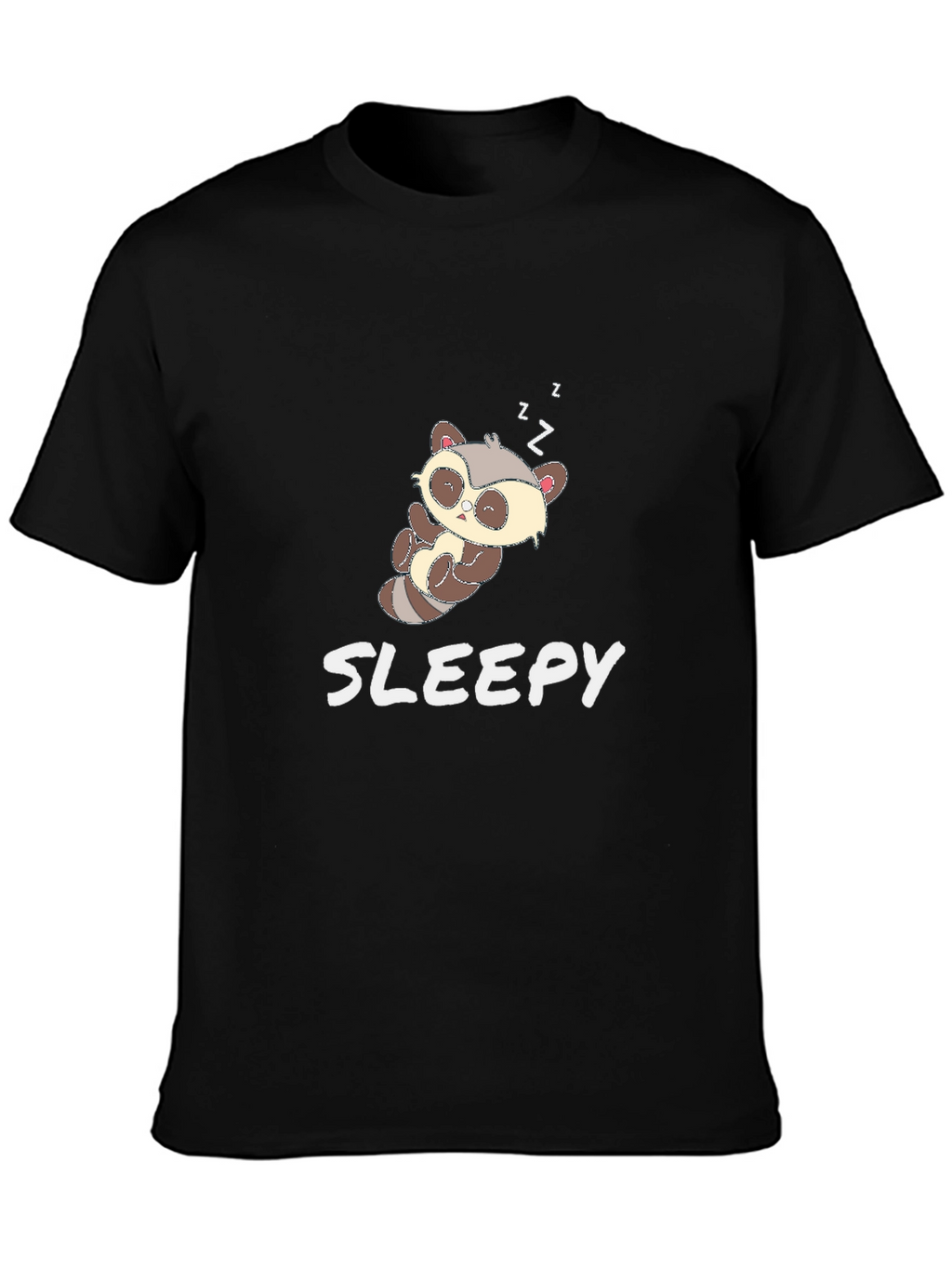Cute Sloth Sleepy Black T-Shirt
