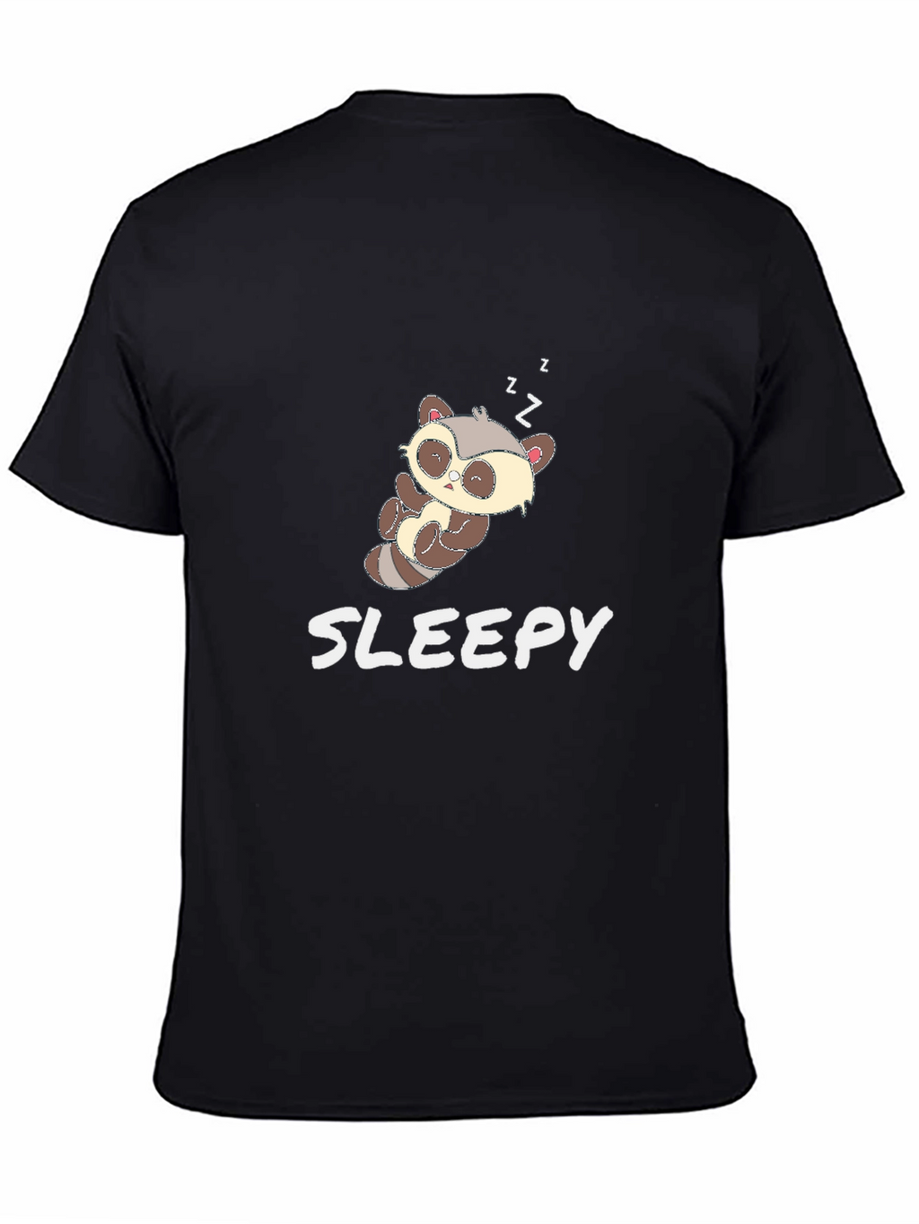 Cute Sloth Sleepy Black T-Shirt