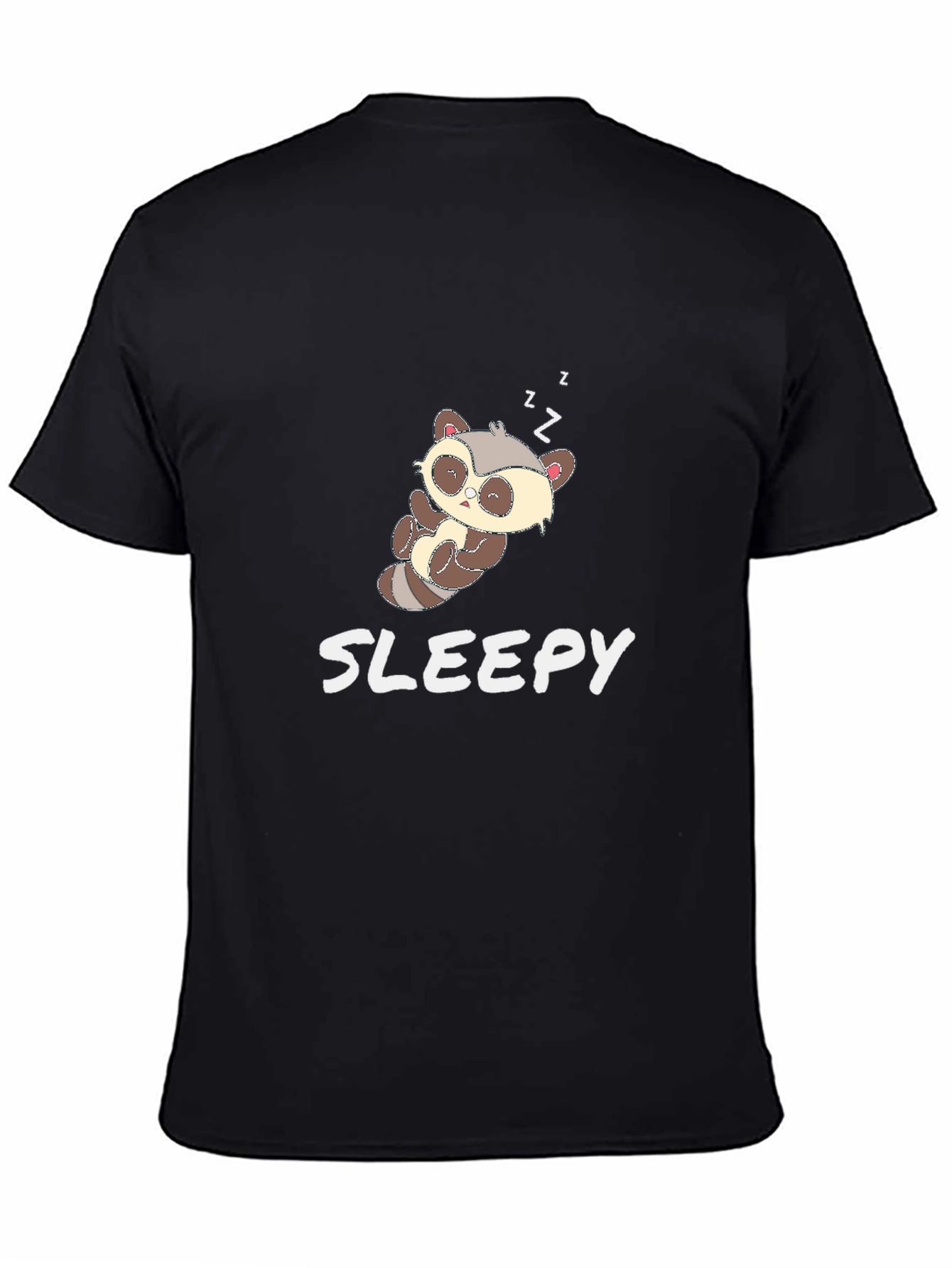 Cute Sloth Sleepy Black T-Shirt