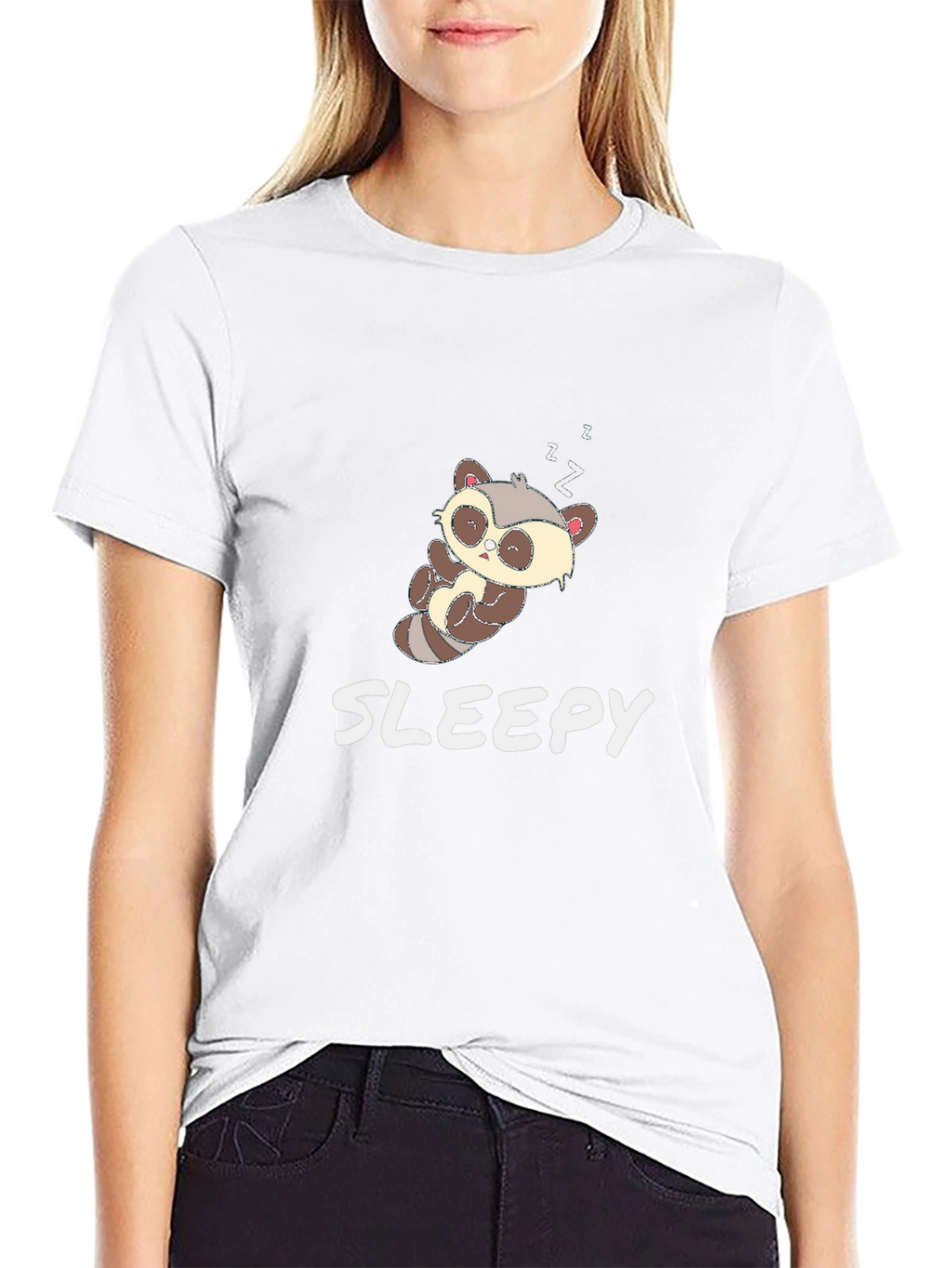 Cute Sloth Sleepy Black T-Shirt