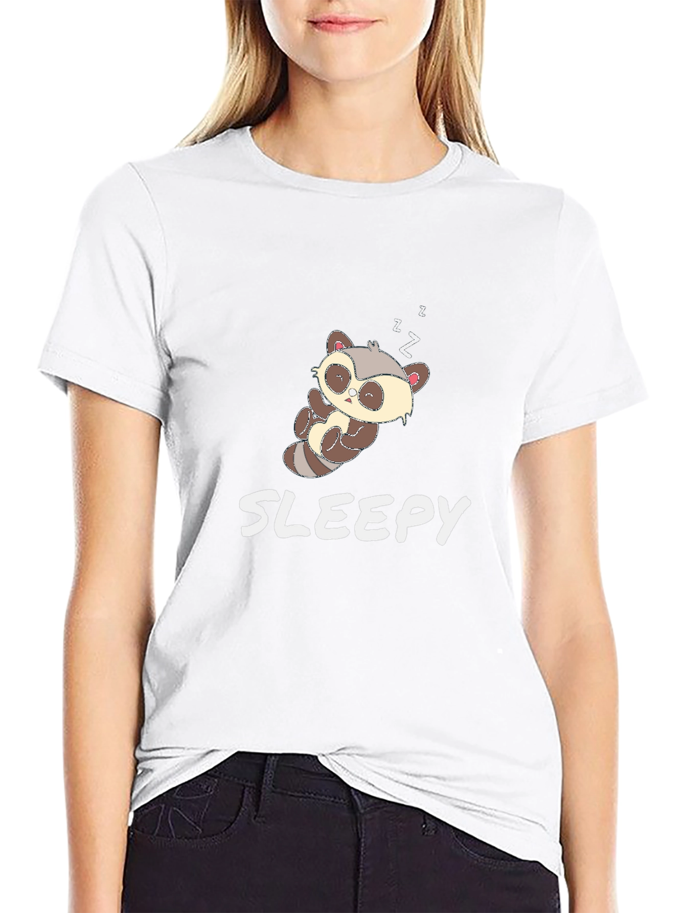 Cute Sloth Sleepy Black T-Shirt