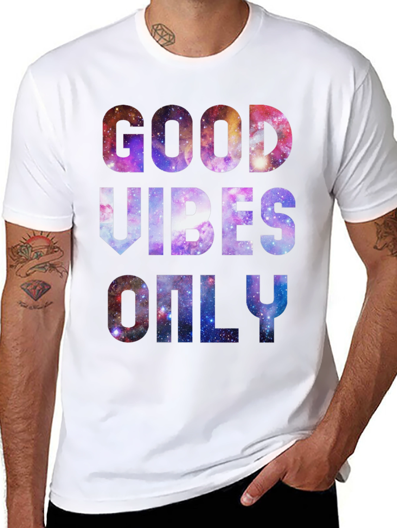Good Vibes Only Galaxy T-Shirt