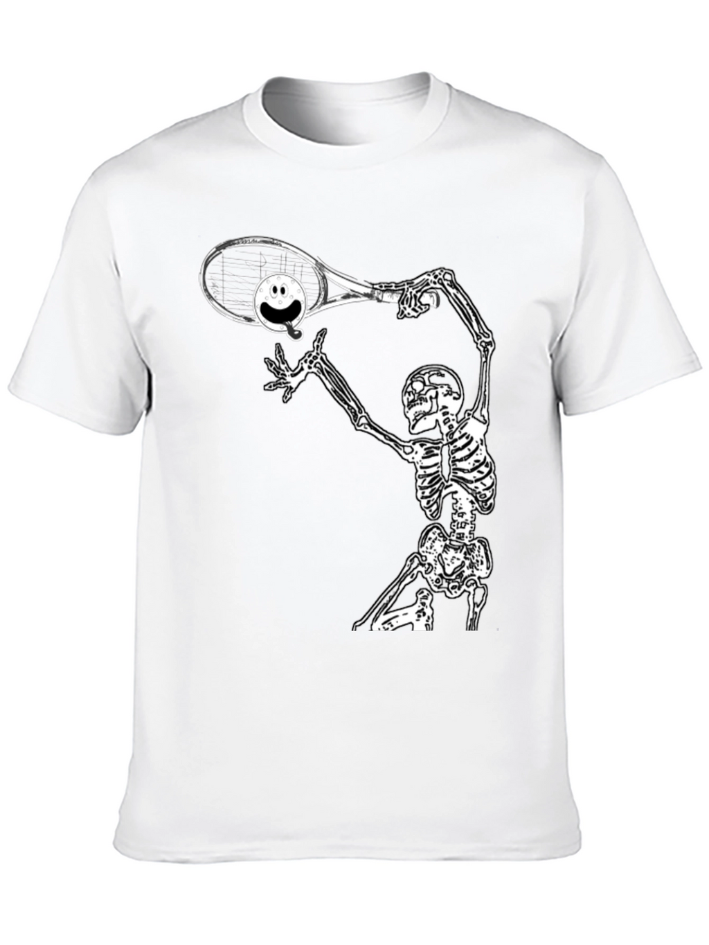 Humorous Skeleton Tennis T-Shirt