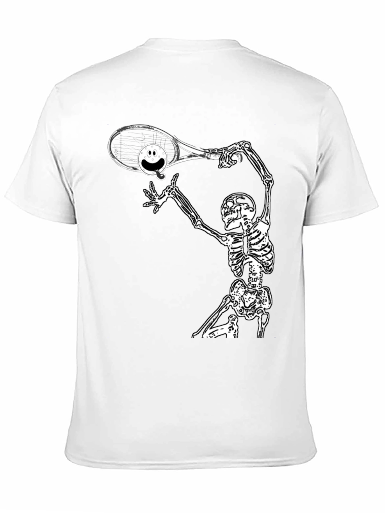 Humorous Skeleton Tennis T-Shirt