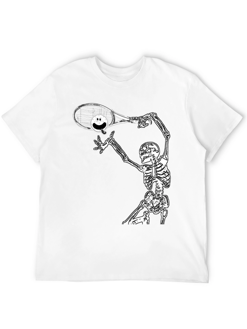 Humorous Skeleton Tennis T-Shirt