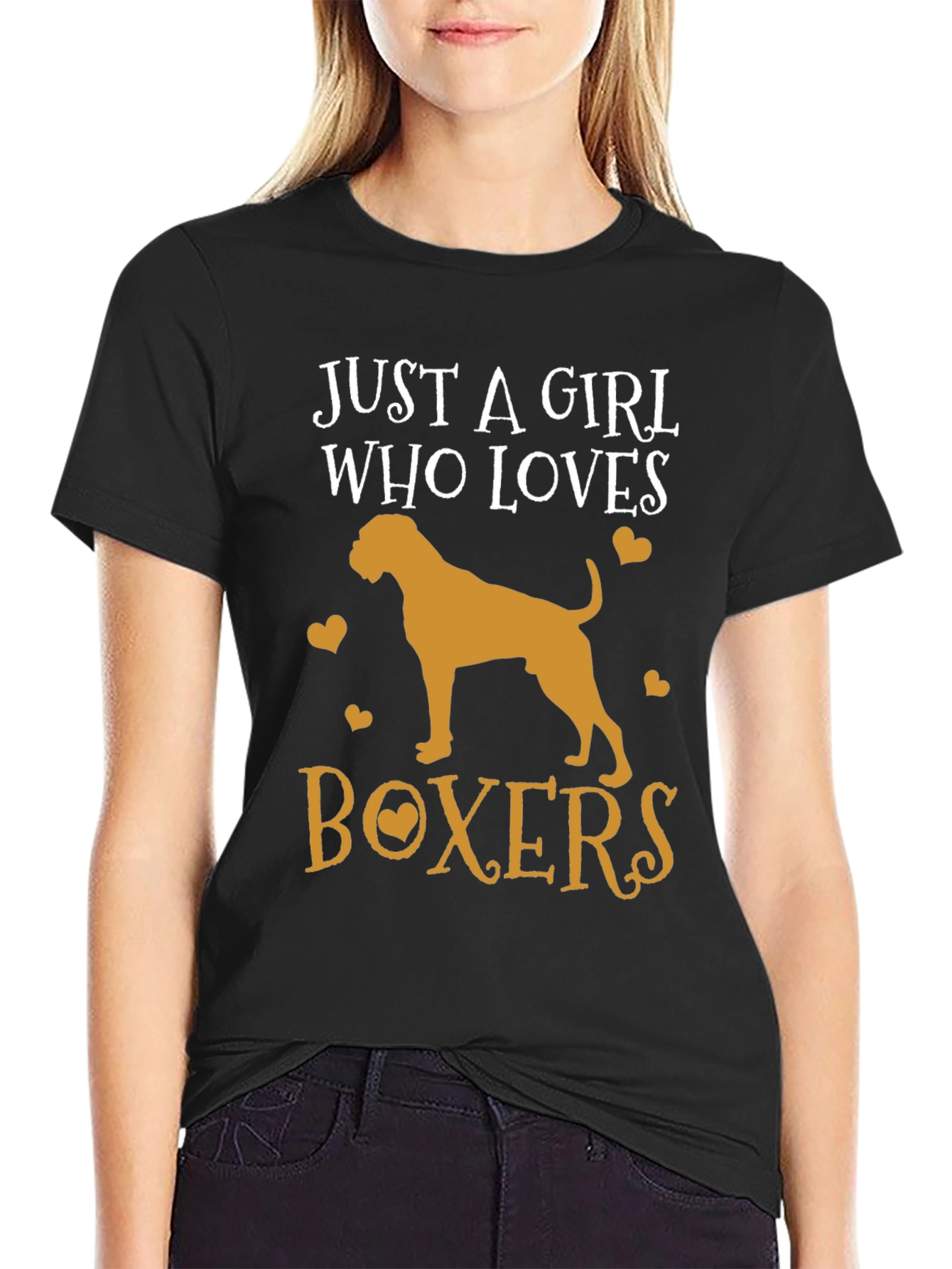 Just a Girl Who Loves Boxers T-Shirt - Dog Lover Tee