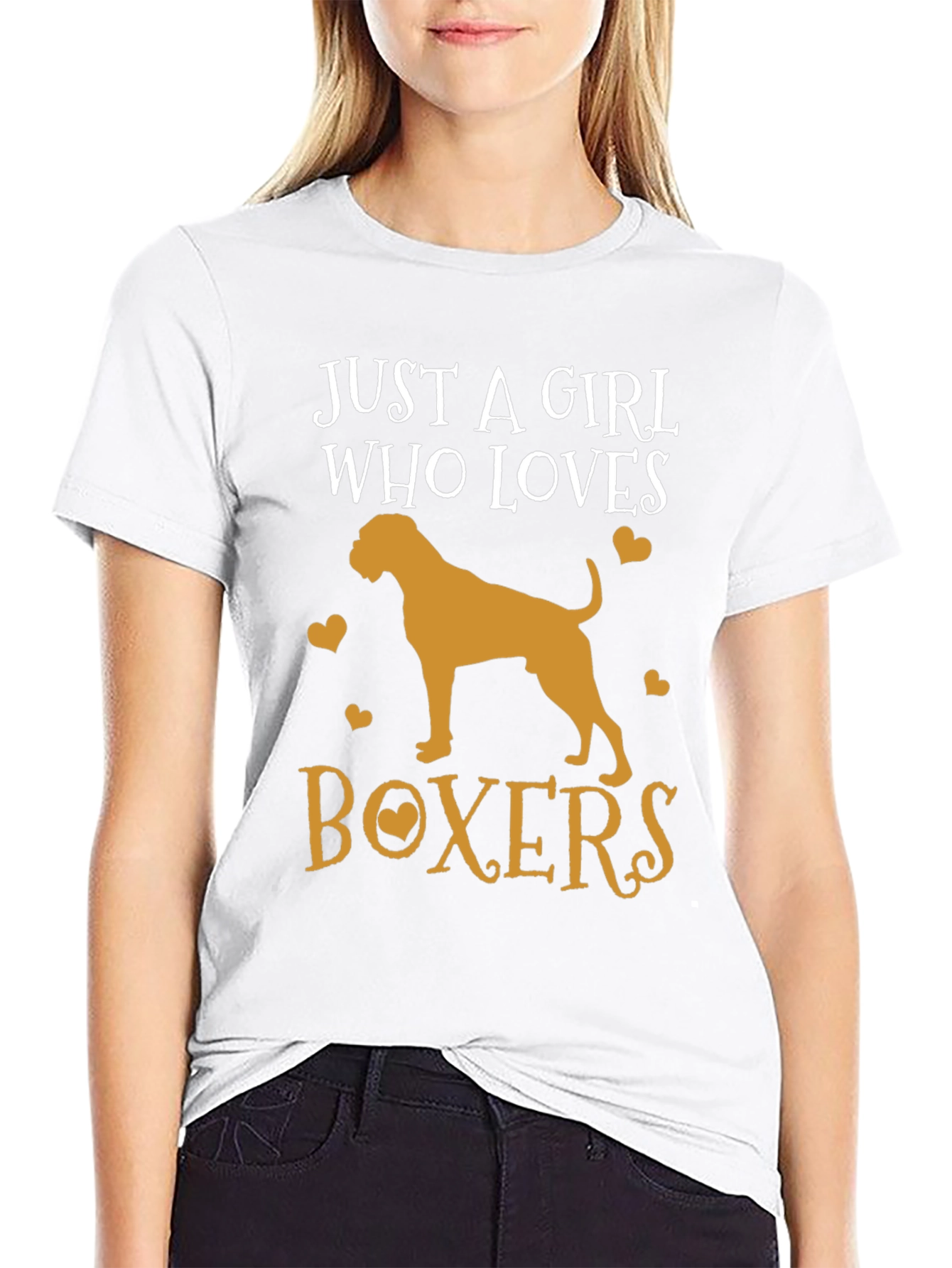 Just a Girl Who Loves Boxers T-Shirt - Dog Lover Tee