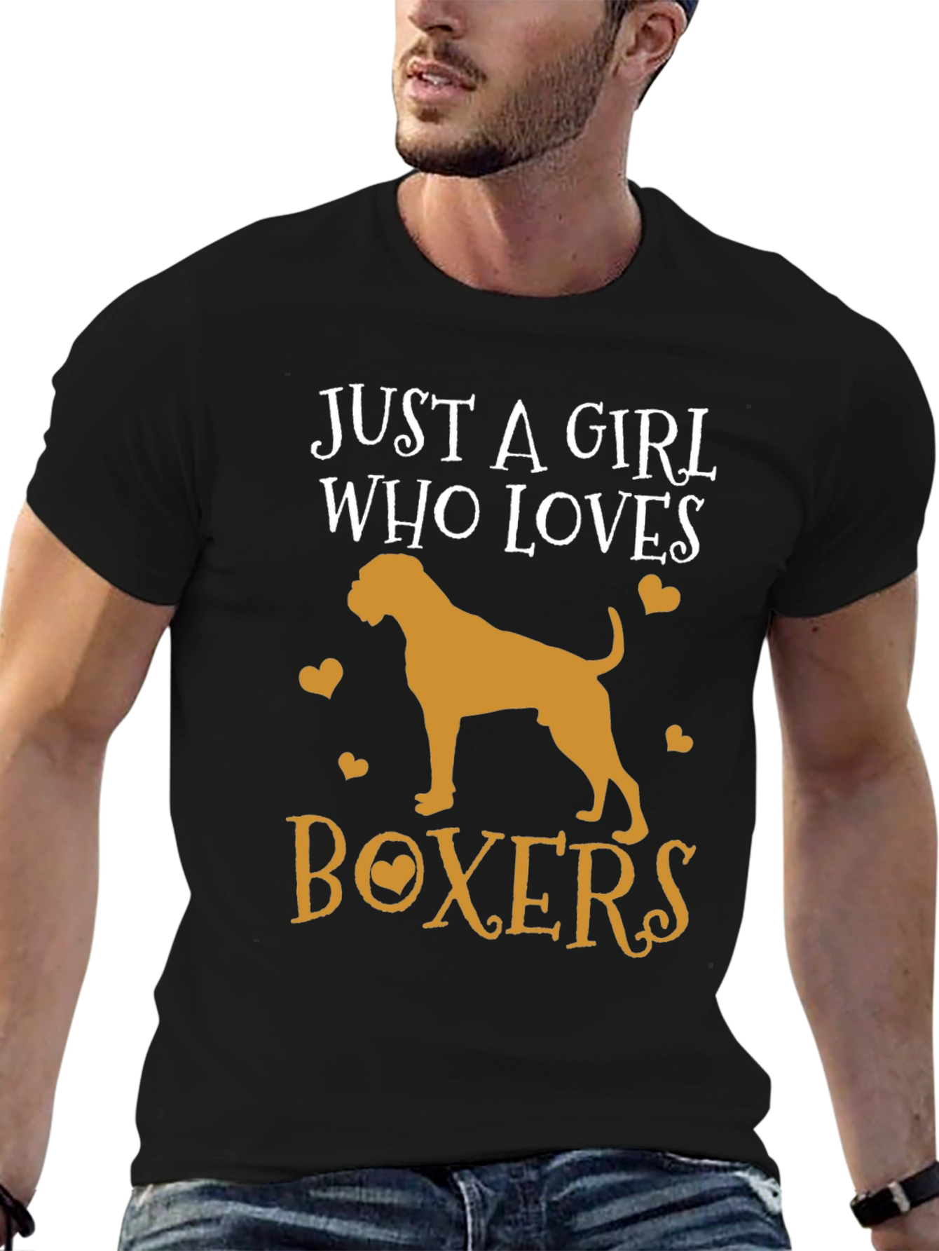 Just a Girl Who Loves Boxers T-Shirt - Dog Lover Tee