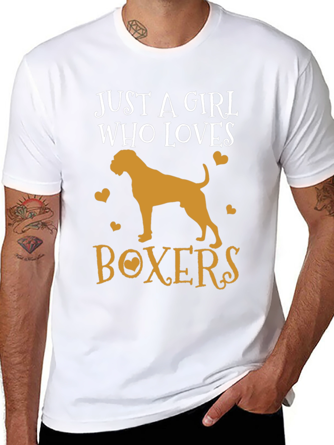 Just a Girl Who Loves Boxers T-Shirt - Dog Lover Tee