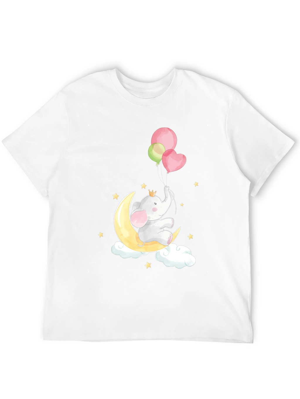 Elephant on Moon T-Shirt Cute Graphic Tee