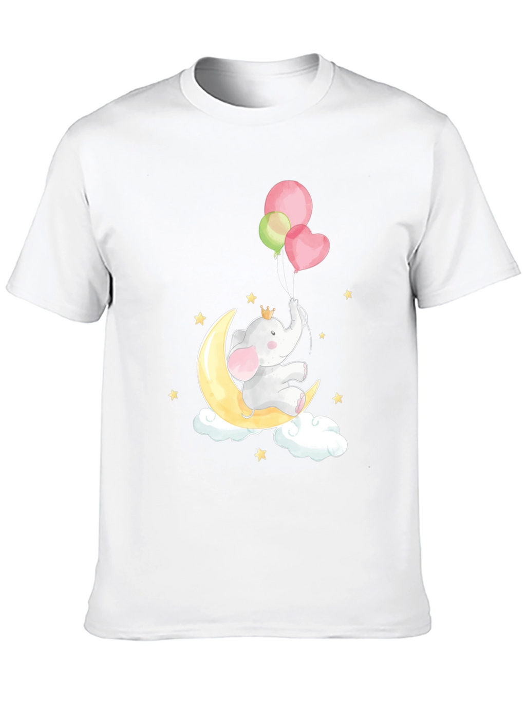 Elephant on Moon T-Shirt Cute Graphic Tee