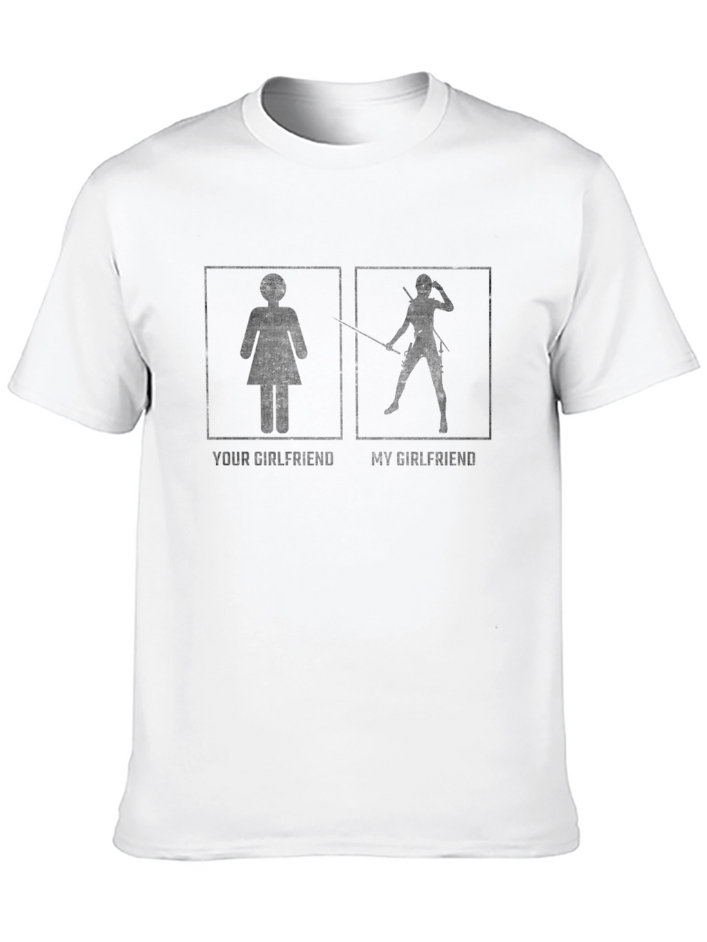 Funny Your Girlfriend vs My Girlfriend Black T-Shirt
