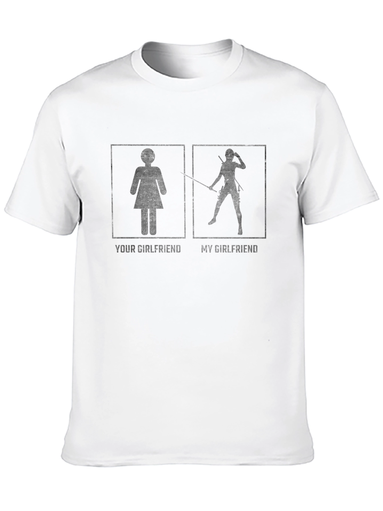 Funny Your Girlfriend vs My Girlfriend Black T-Shirt