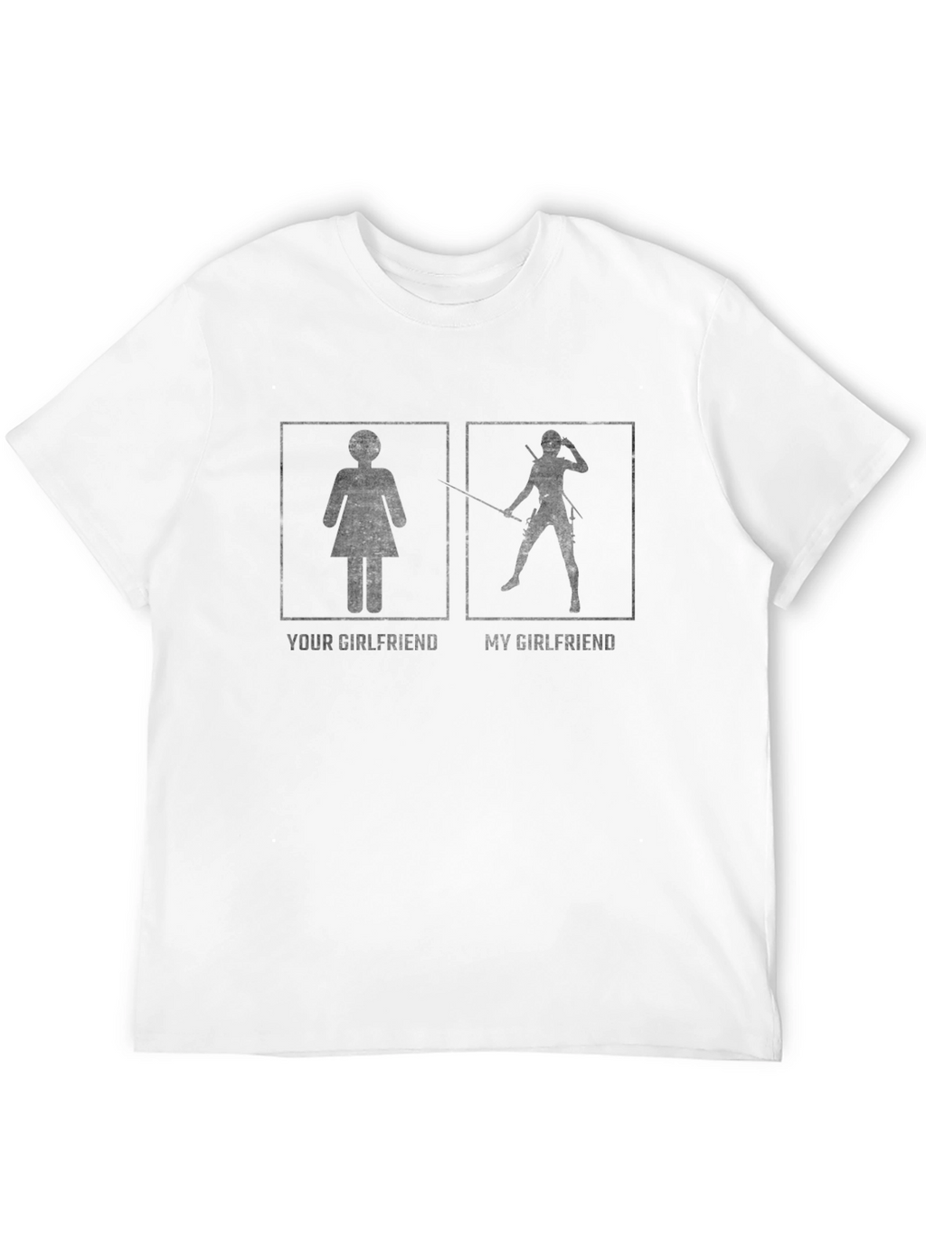 Funny Your Girlfriend vs My Girlfriend Black T-Shirt
