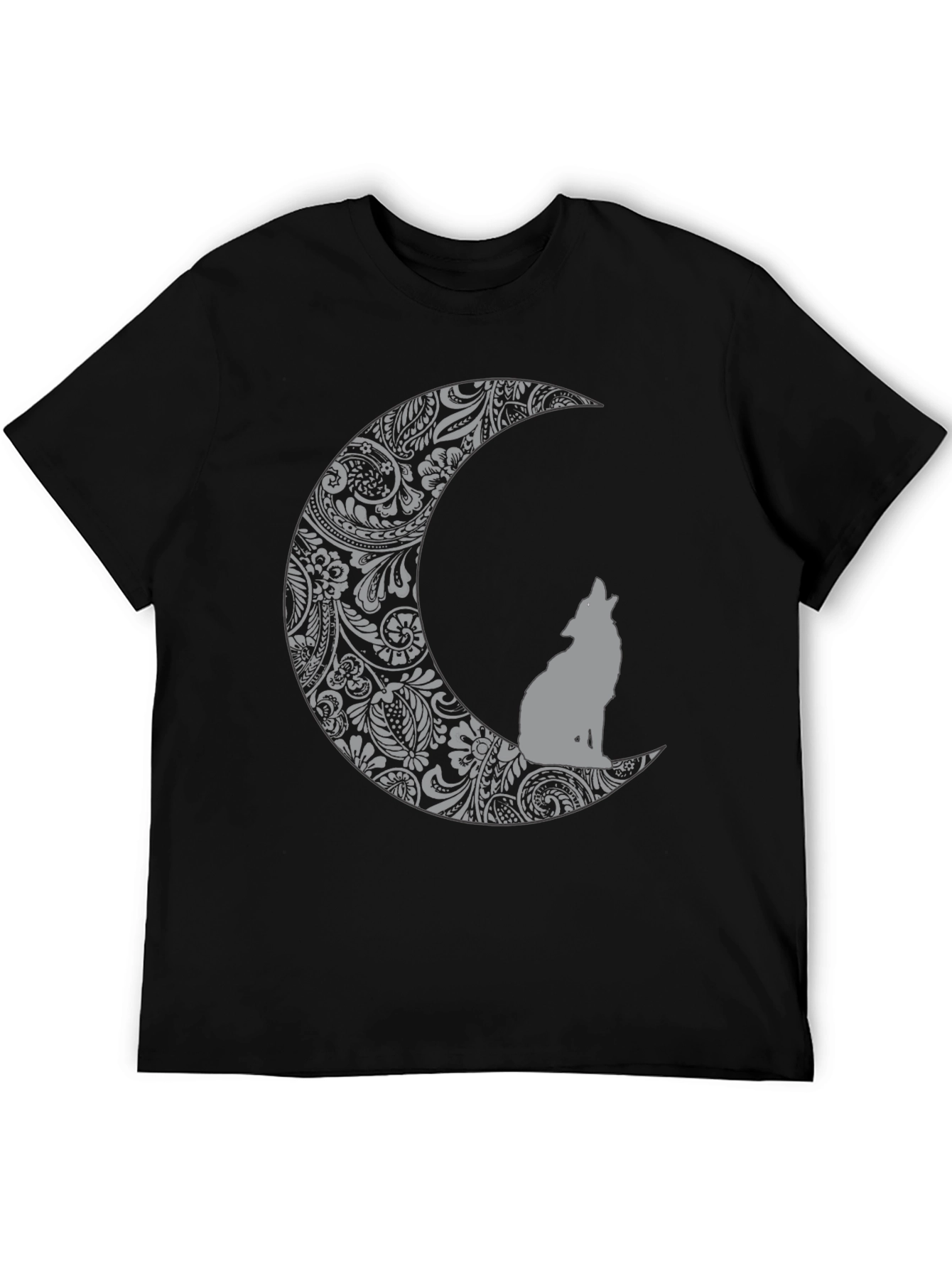 Wolf Moon Graphic Tee - Black Cotton Comfort