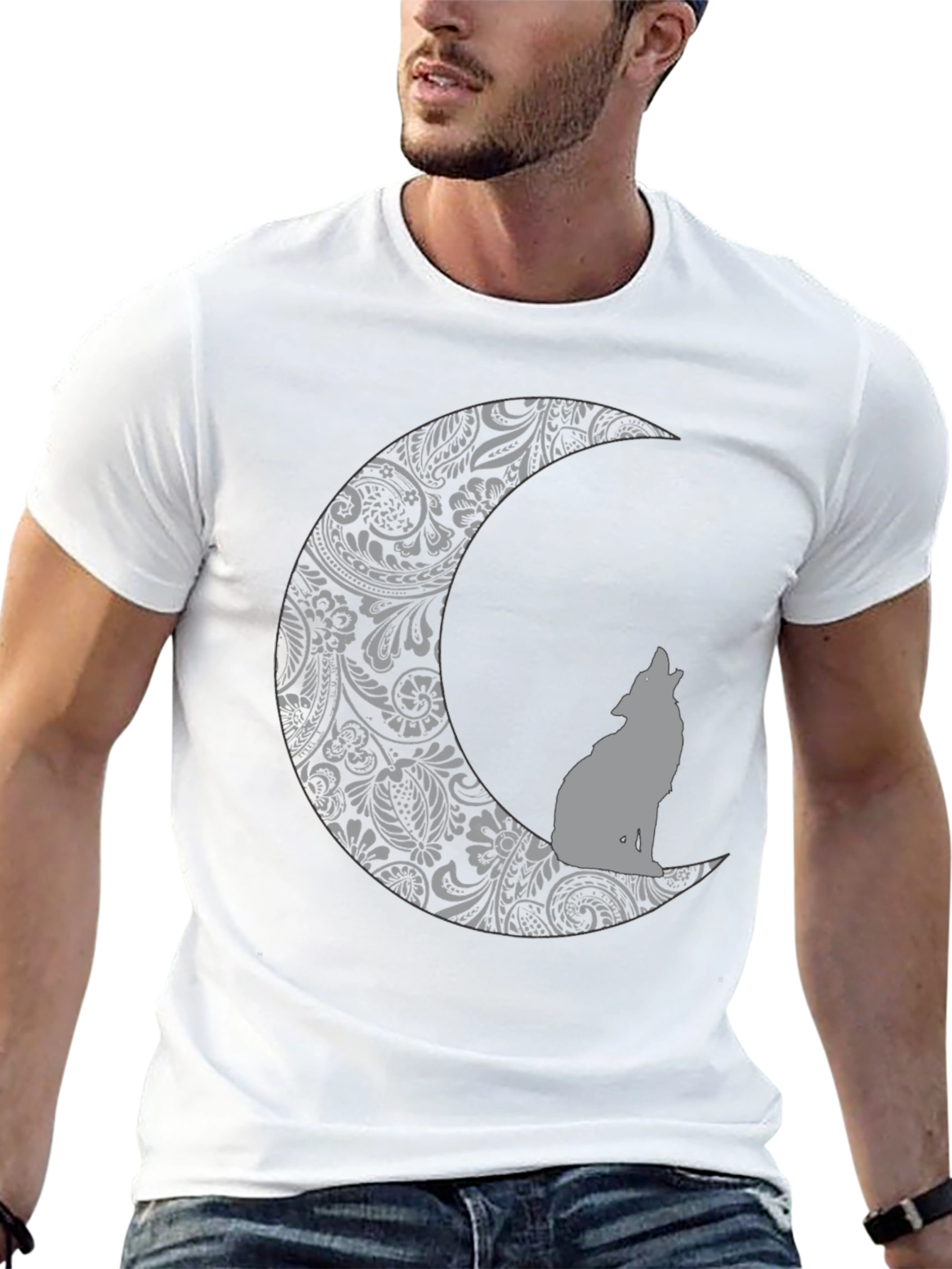 Wolf Moon Graphic Tee - Black Cotton Comfort
