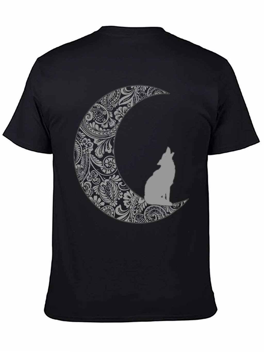 Wolf Moon Graphic Tee - Black Cotton Comfort