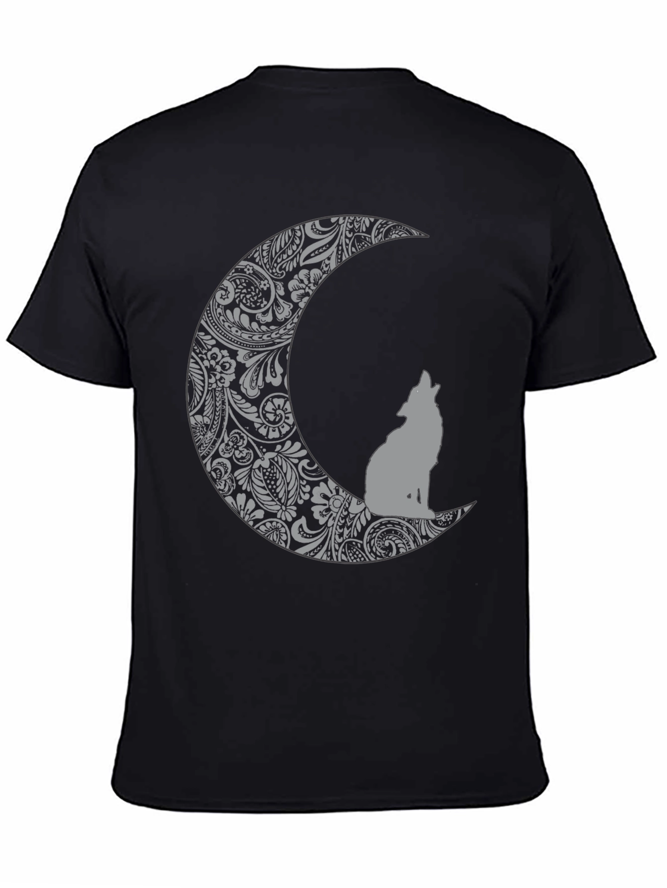 Wolf Moon Graphic Tee - Black Cotton Comfort