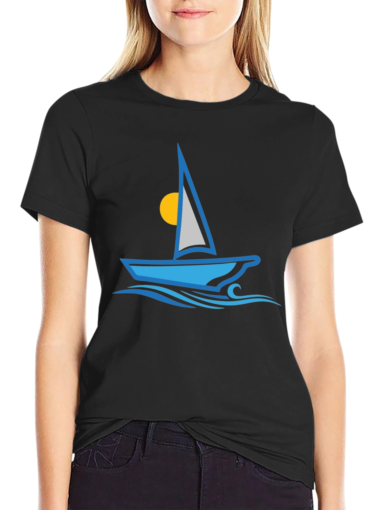 Sailing T-Shirt - Blue Boat Graphic Tee