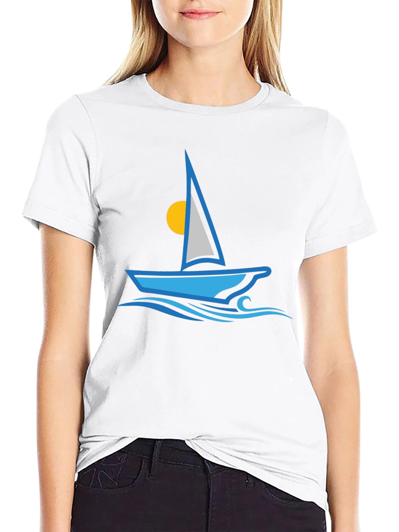 Sailing T-Shirt - Blue Boat Graphic Tee