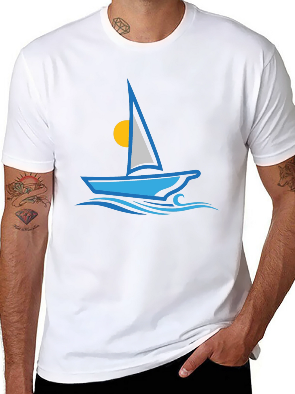 Sailing T-Shirt - Blue Boat Graphic Tee