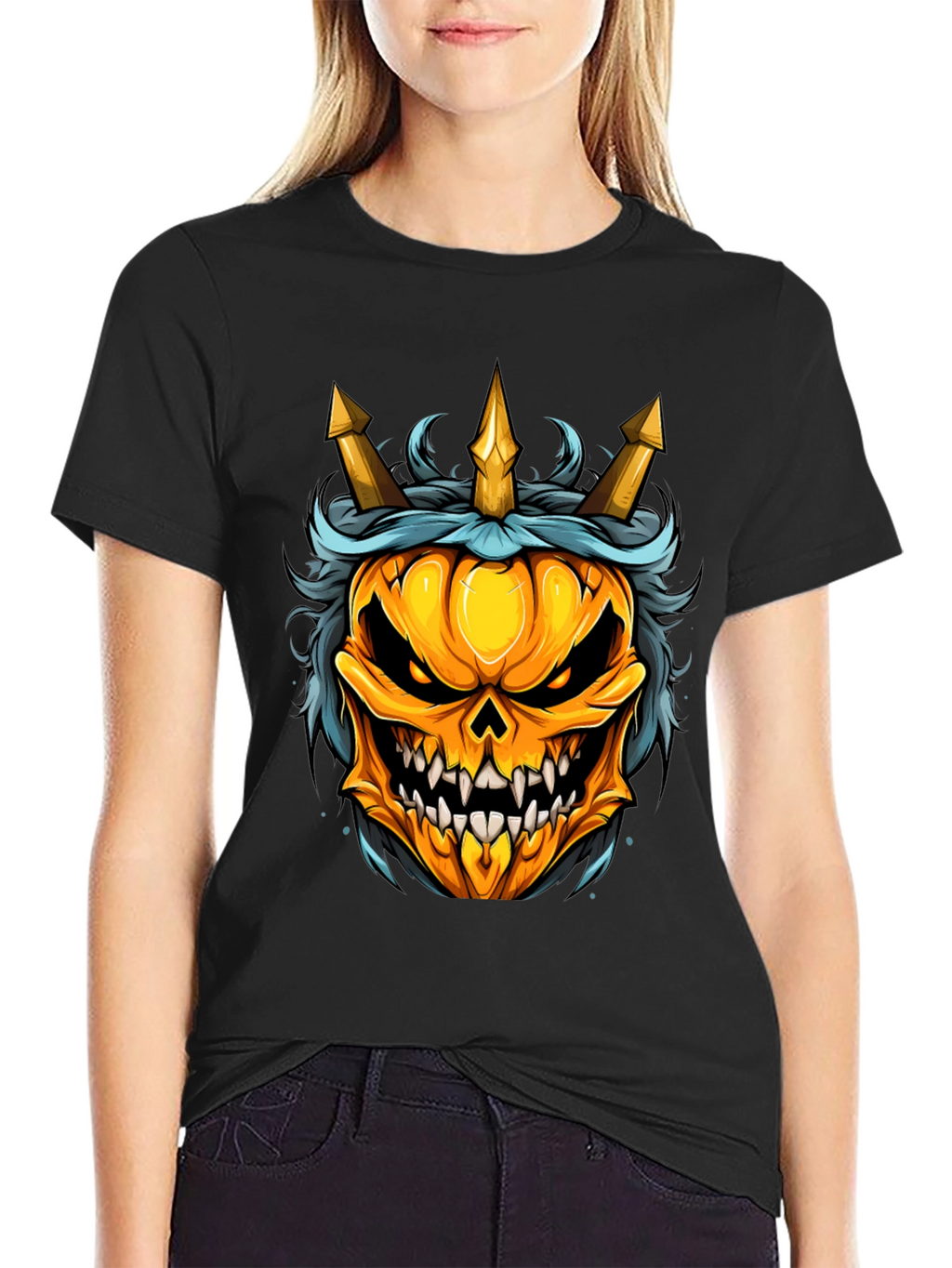 Pumpkin King T-Shirt - Halloween Skull Design