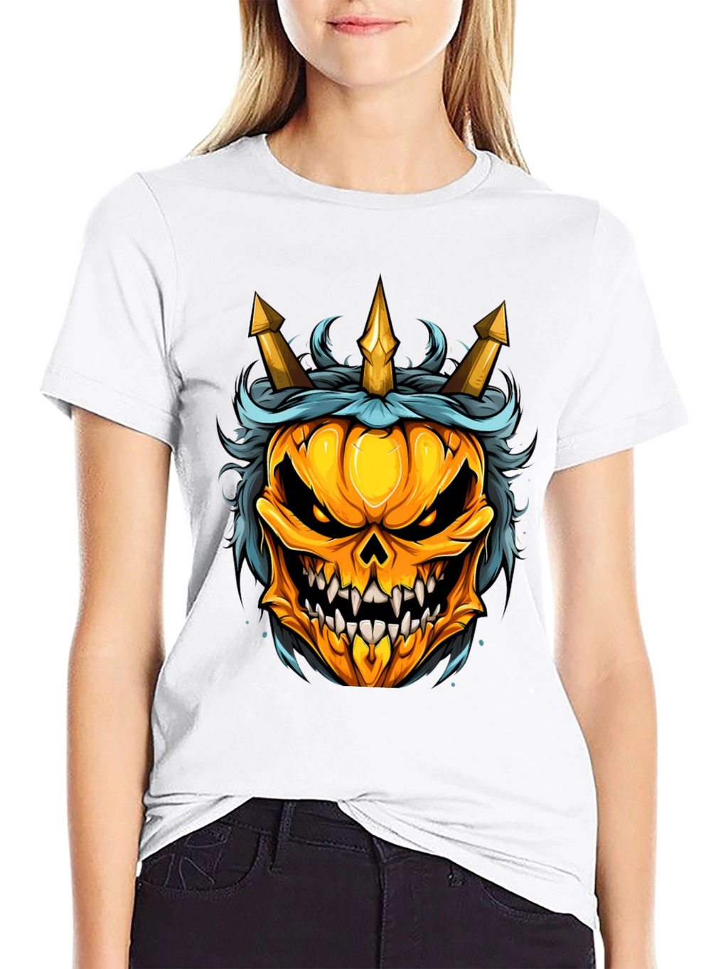 Pumpkin King T-Shirt - Halloween Skull Design