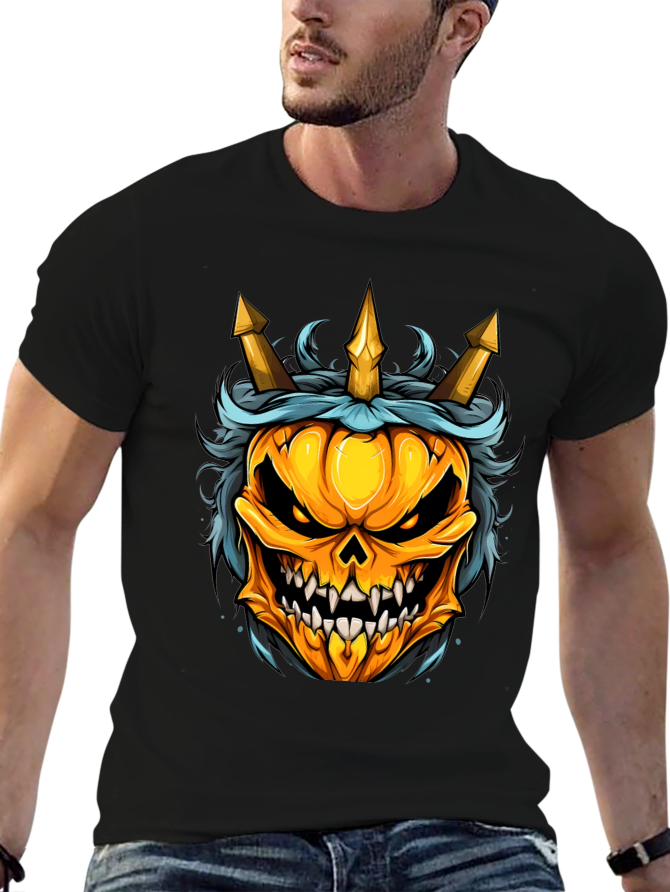 Pumpkin King T-Shirt - Halloween Skull Design