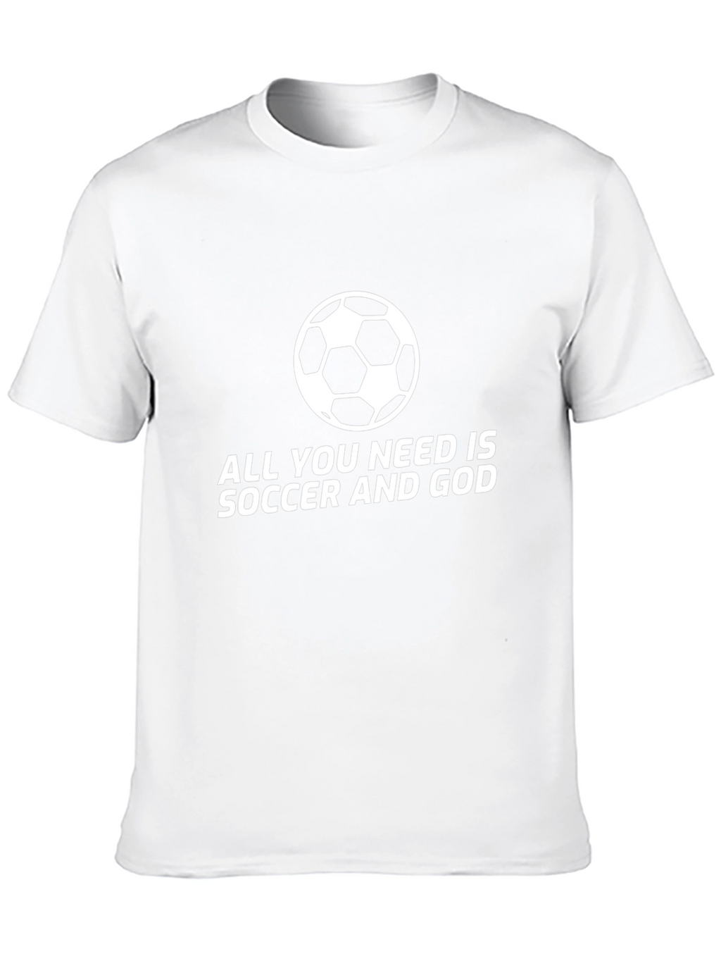 Soccer and God T-Shirt - Black Crew Neck