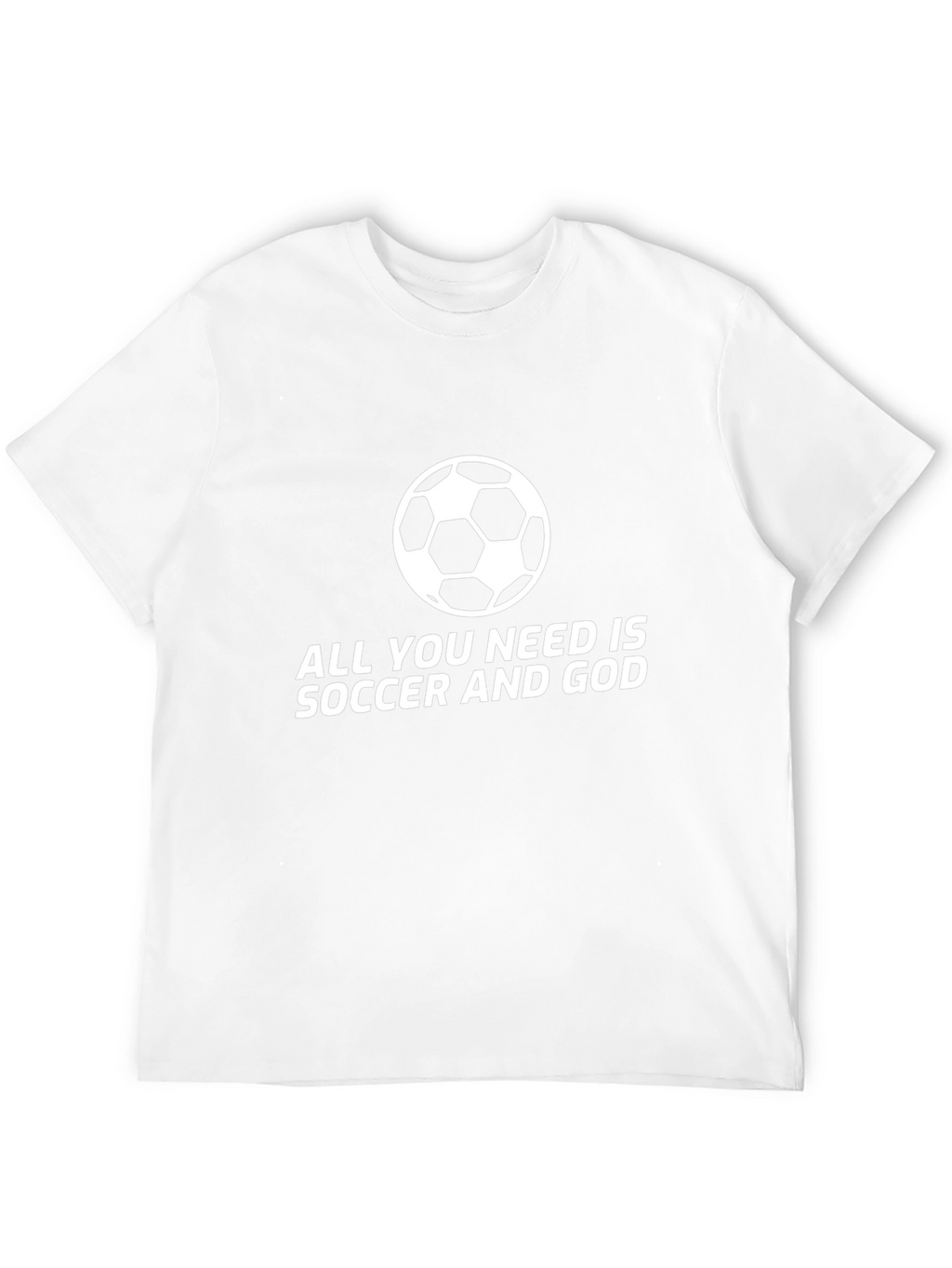 Soccer and God T-Shirt - Black Crew Neck