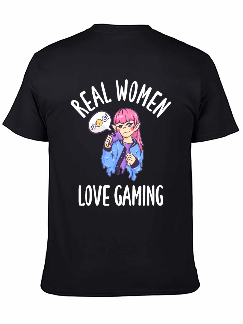 Real Women Love Gaming Black Graphic Tee