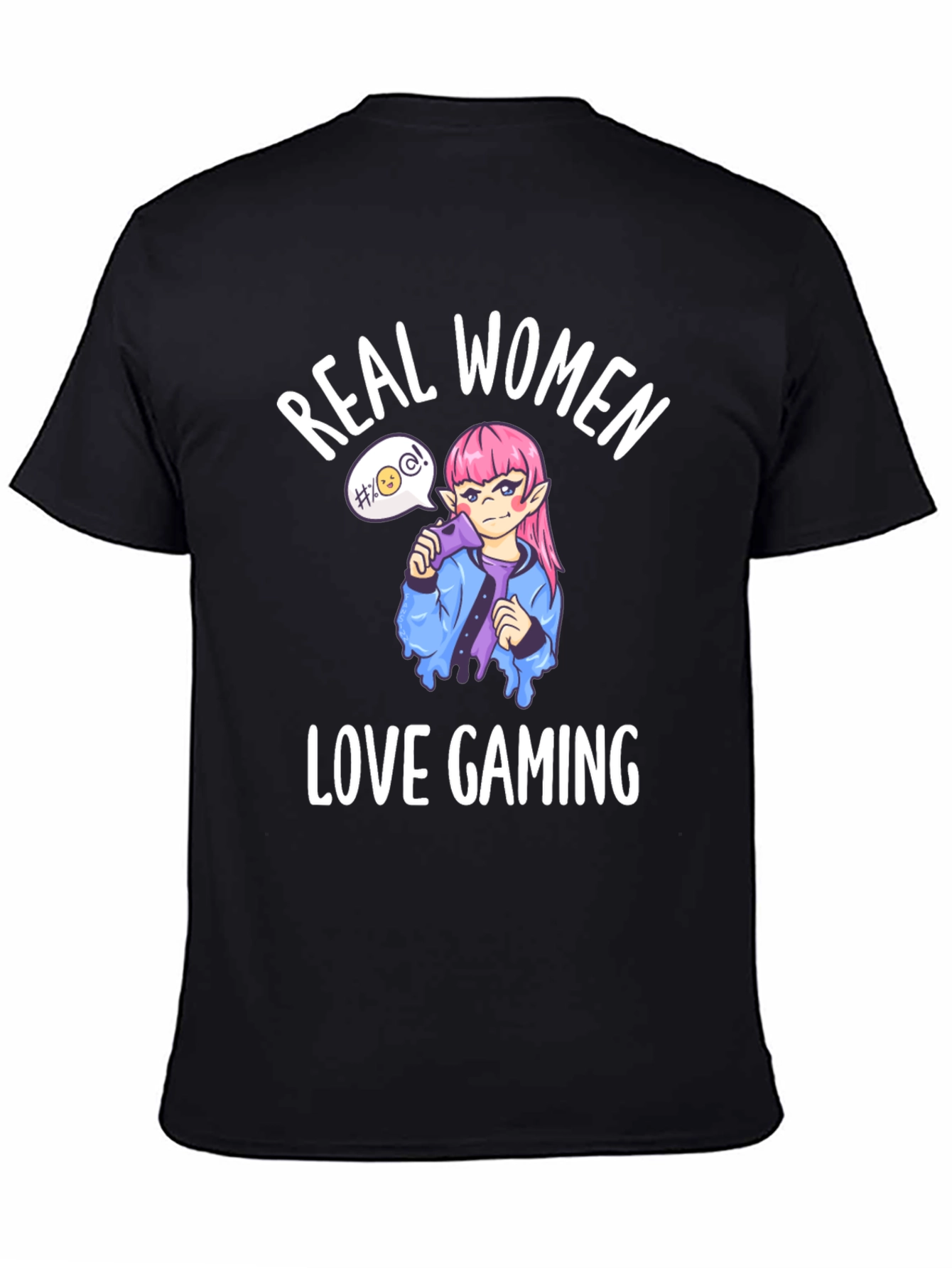 Real Women Love Gaming Black Graphic Tee