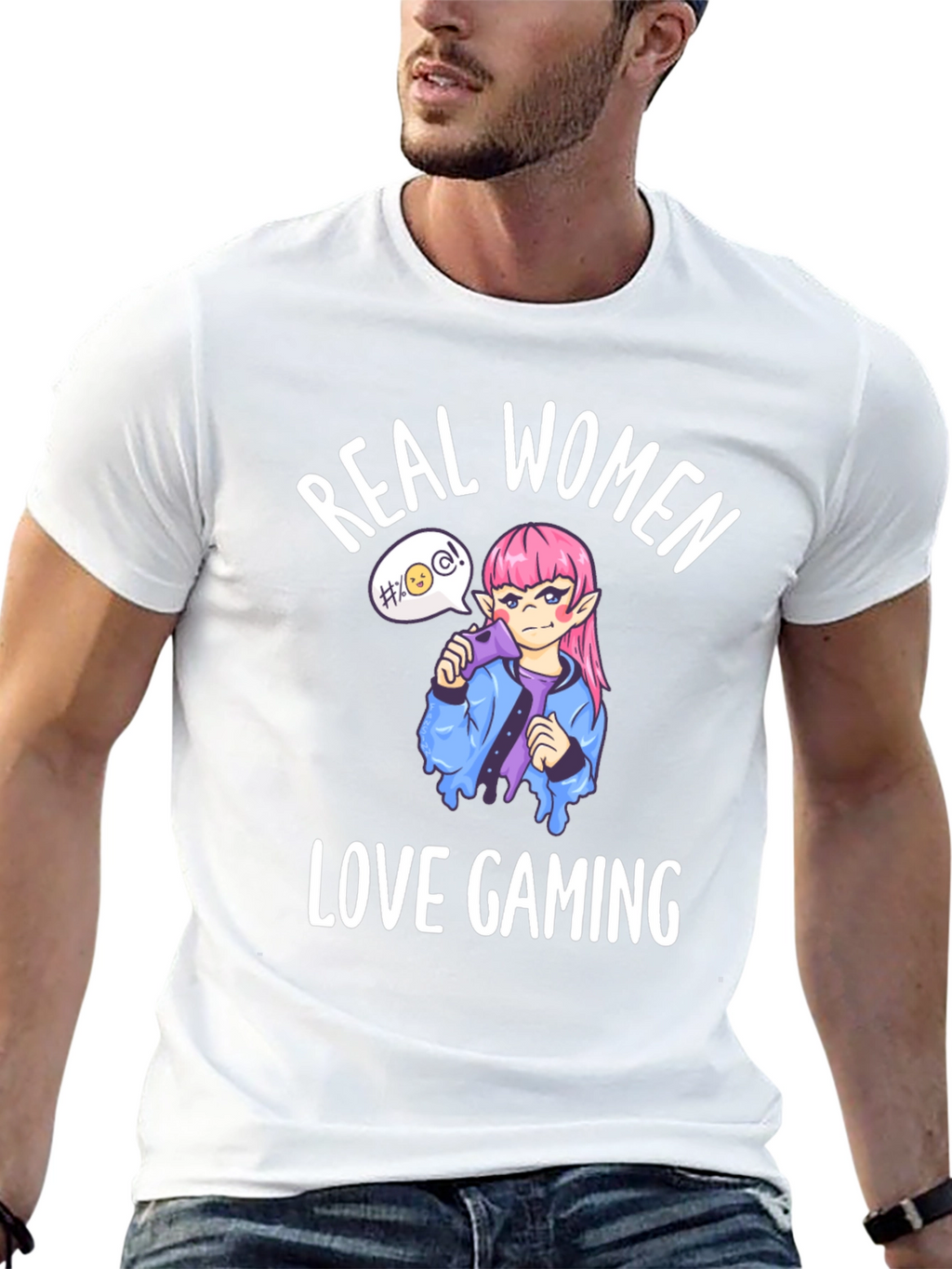 Real Women Love Gaming Black Graphic Tee