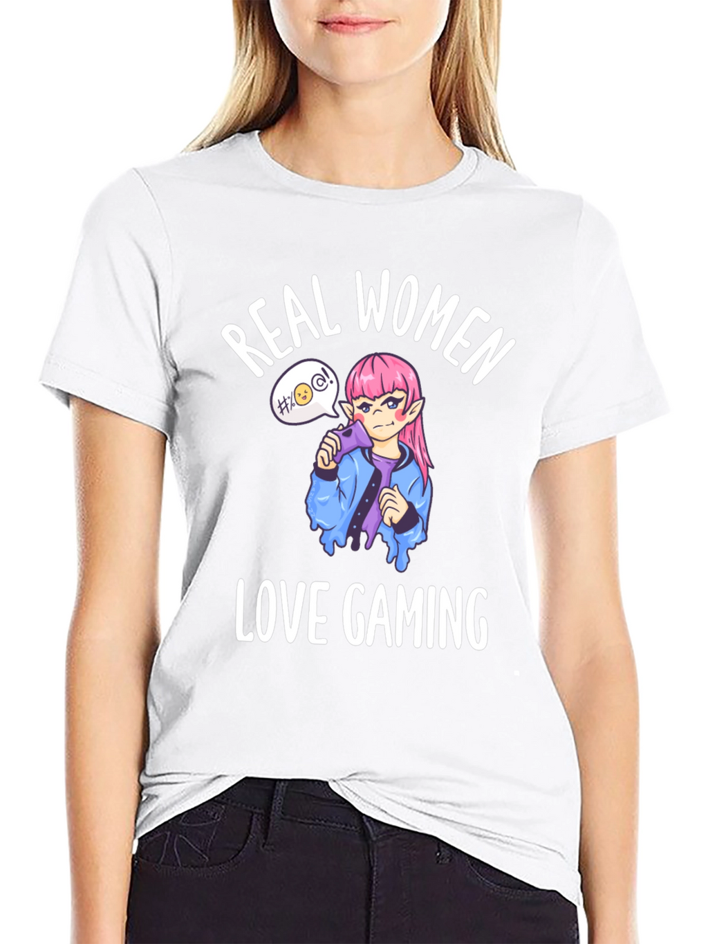 Real Women Love Gaming Black Graphic Tee